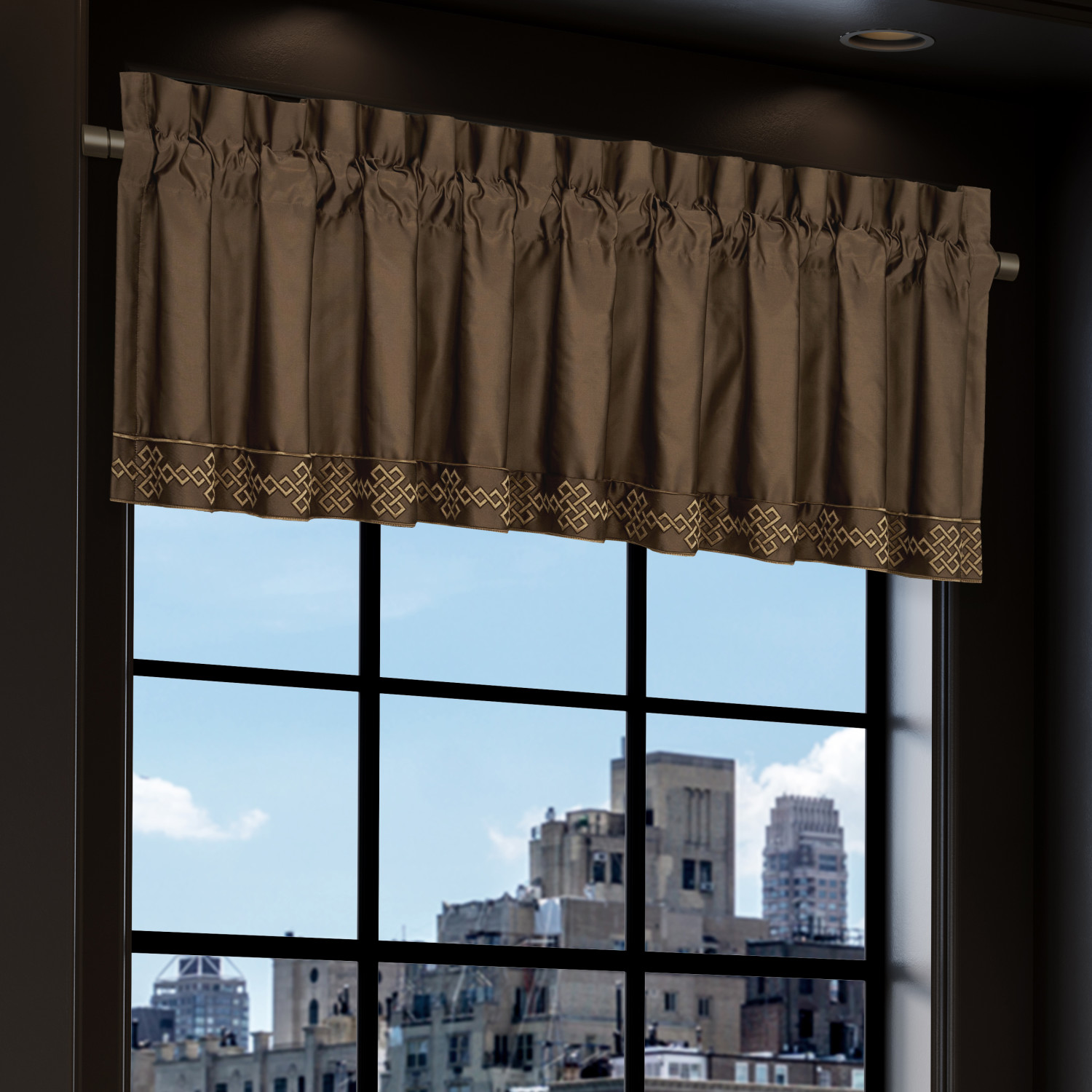 Mocha Window Straight Valance