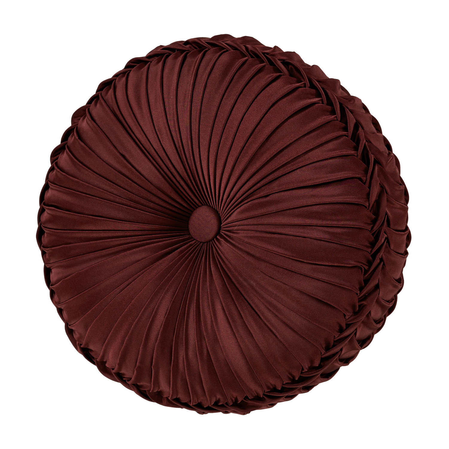 Crimson Tufted Round Decorative Throw Pillow