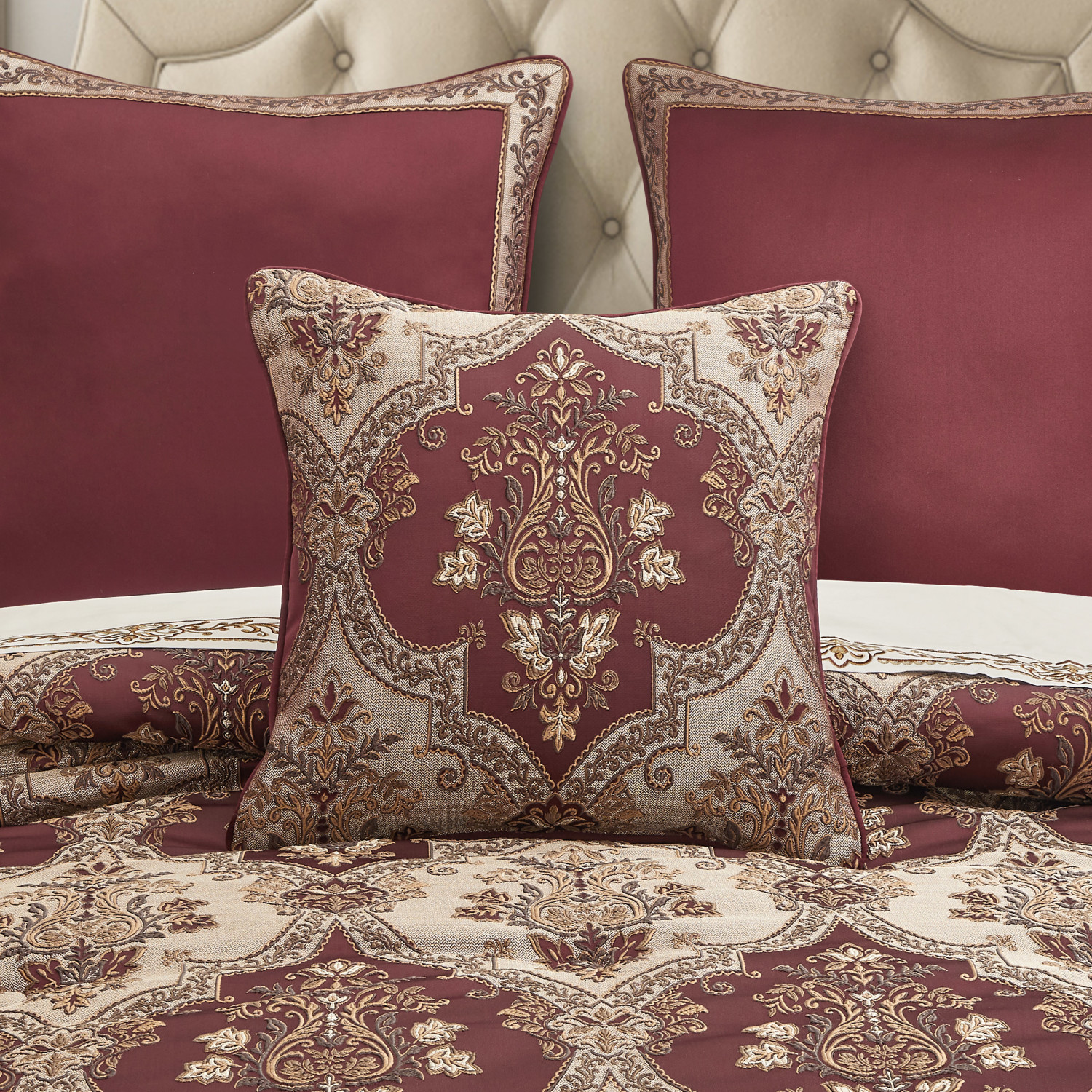Bordeaux 20inch Square Decorative Throw Pillow