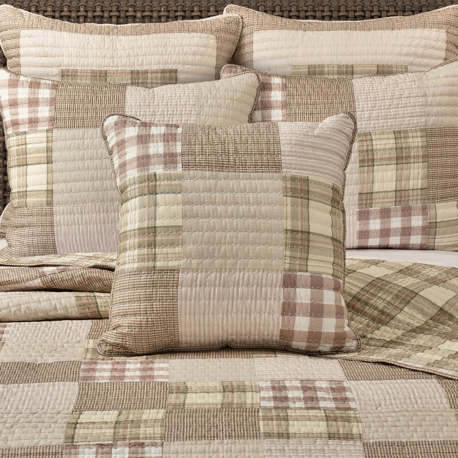 Blush 20inch Square Quilted Decorative Throw Pillow