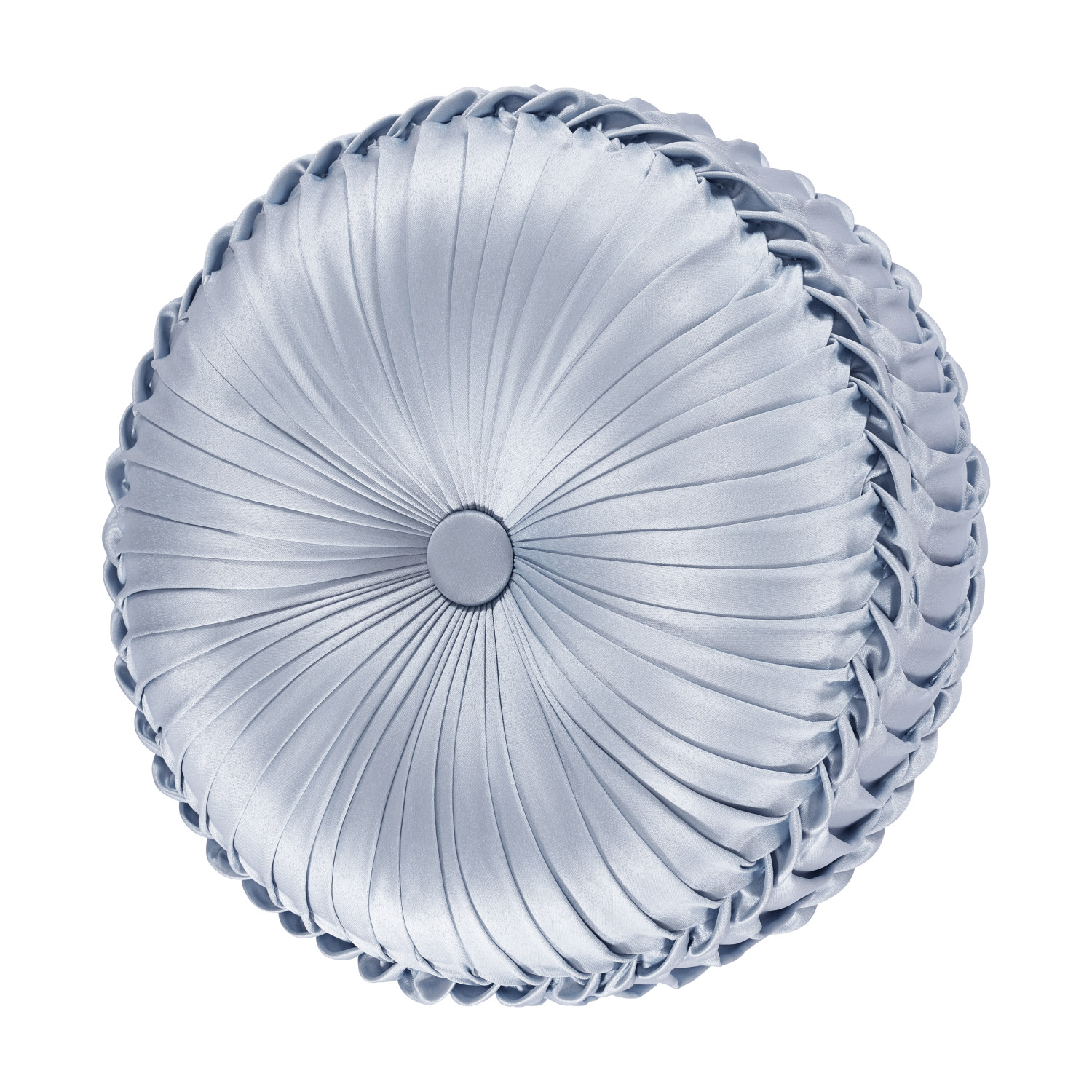 Powder Blue Tufted Round Decorative Throw Pillow