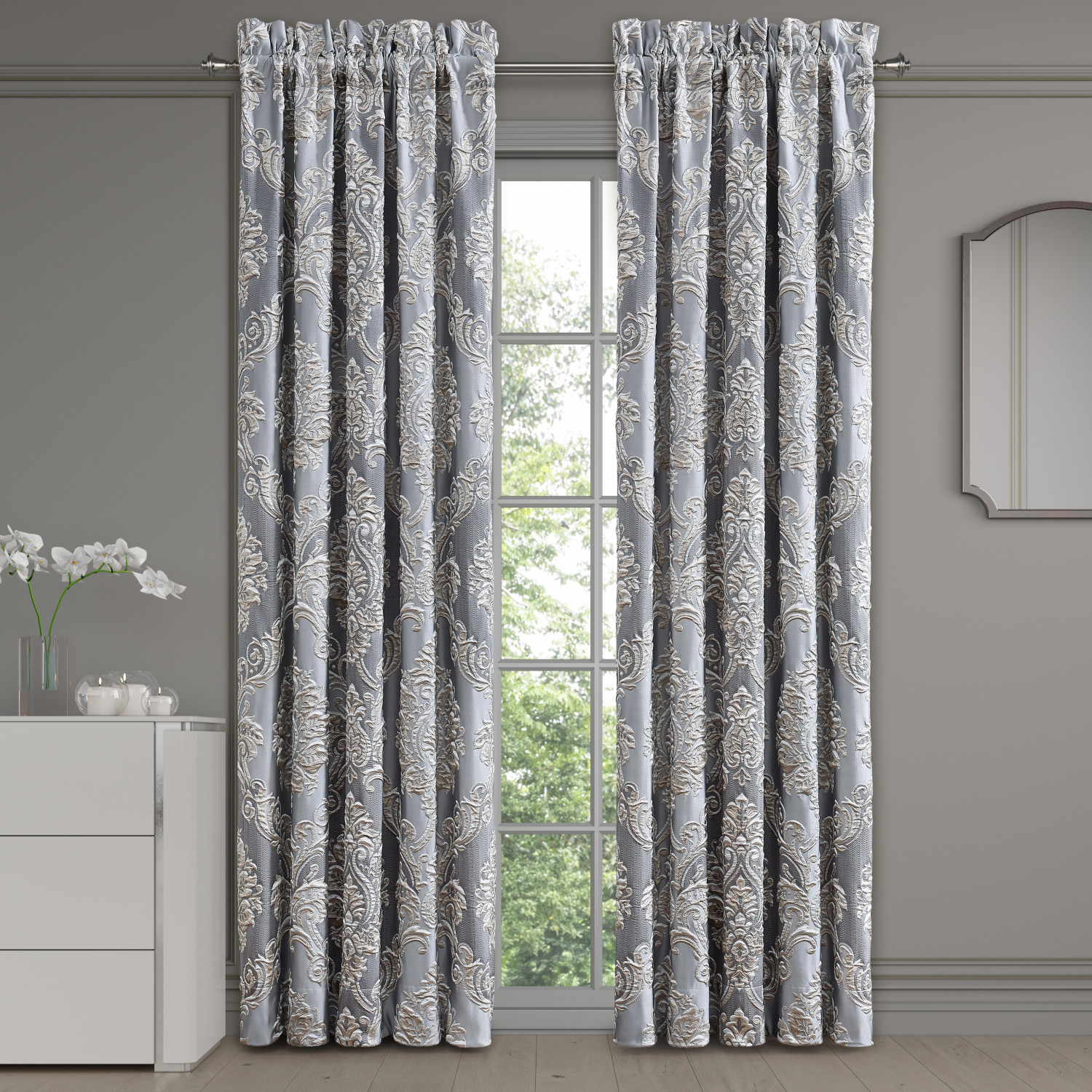 Powder Blue 84inch Window Panel Pair