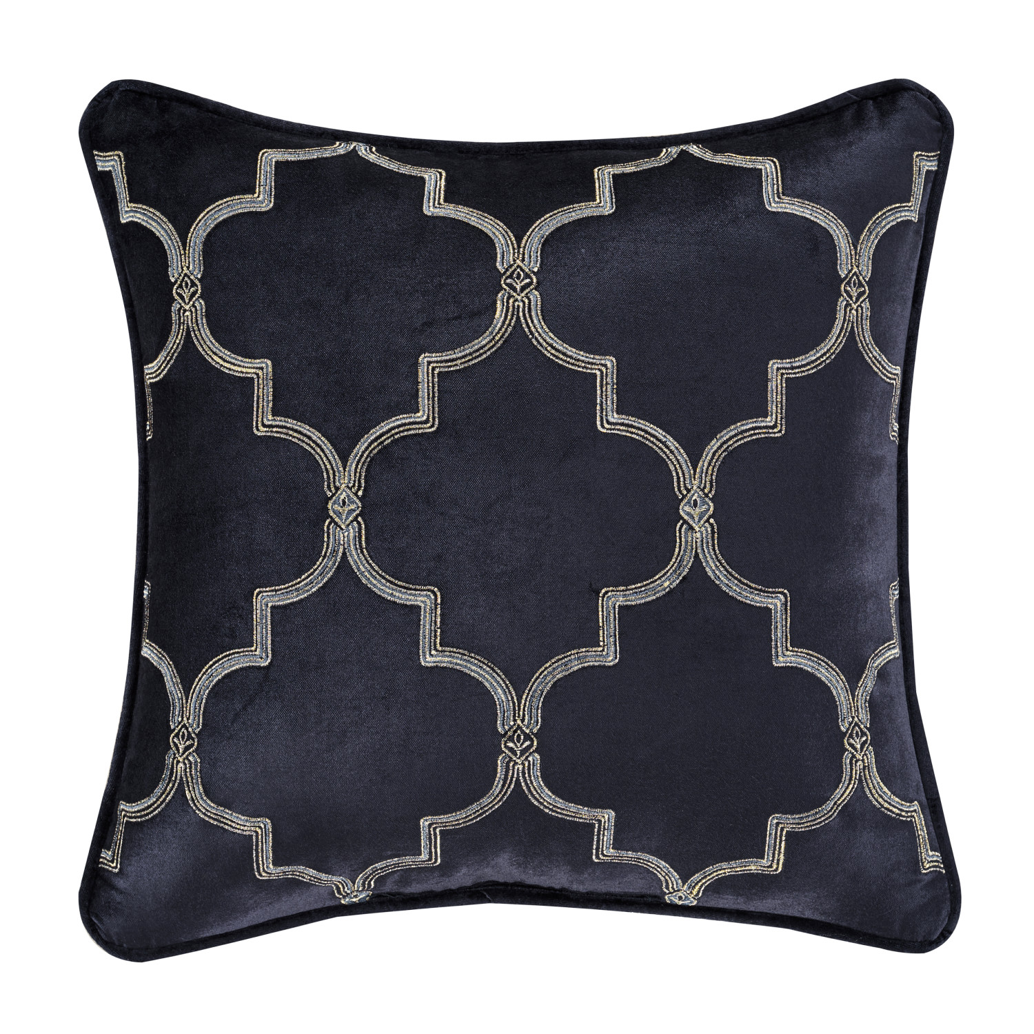 Indigo 18inch Square Embellished Decorative Throw Pillow