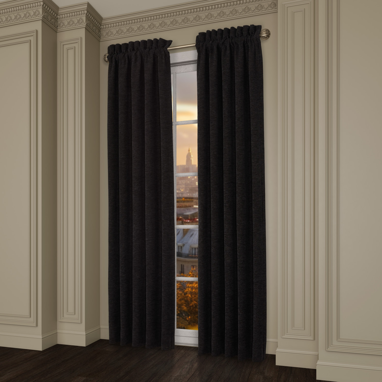 Black 84inch Window Panel Pair