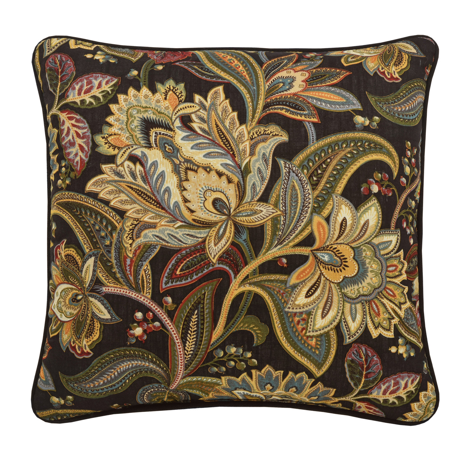 Black 18inch Square Decorative Throw Pillow