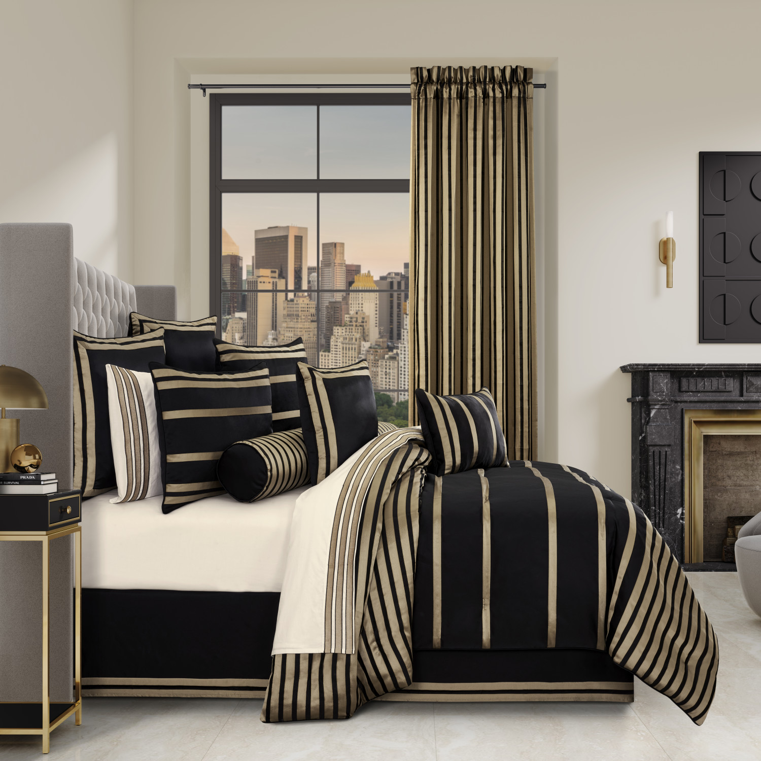 Black 20inch Square Decorative Throw Pillow