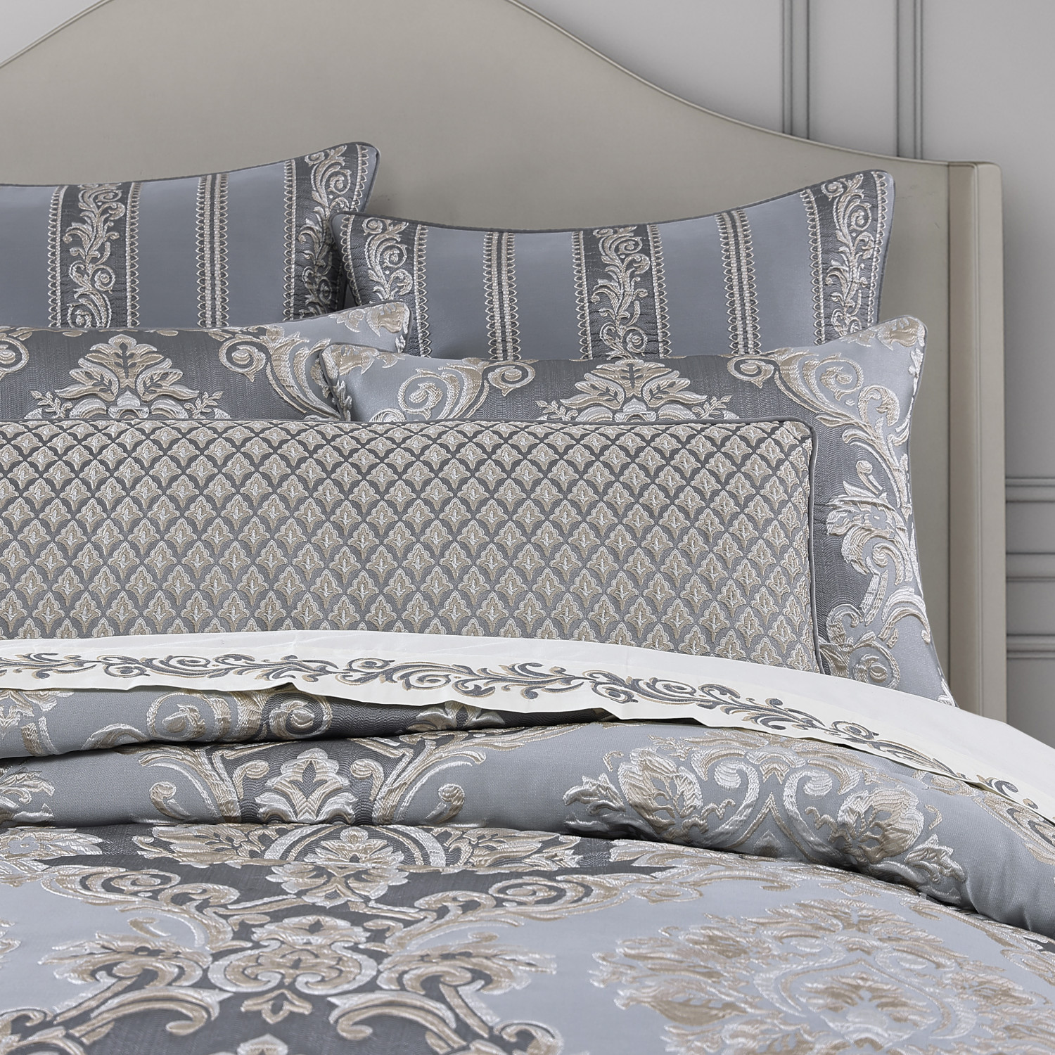 Powder Blue Bolster Decorative Throw Pillow