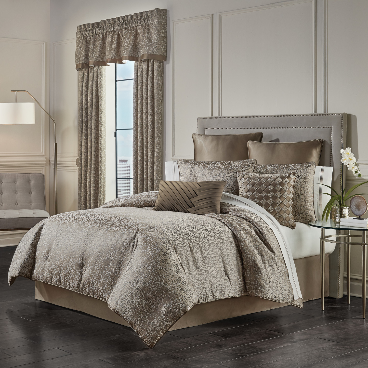 Taupe Boudoir Decorative Throw Pillow