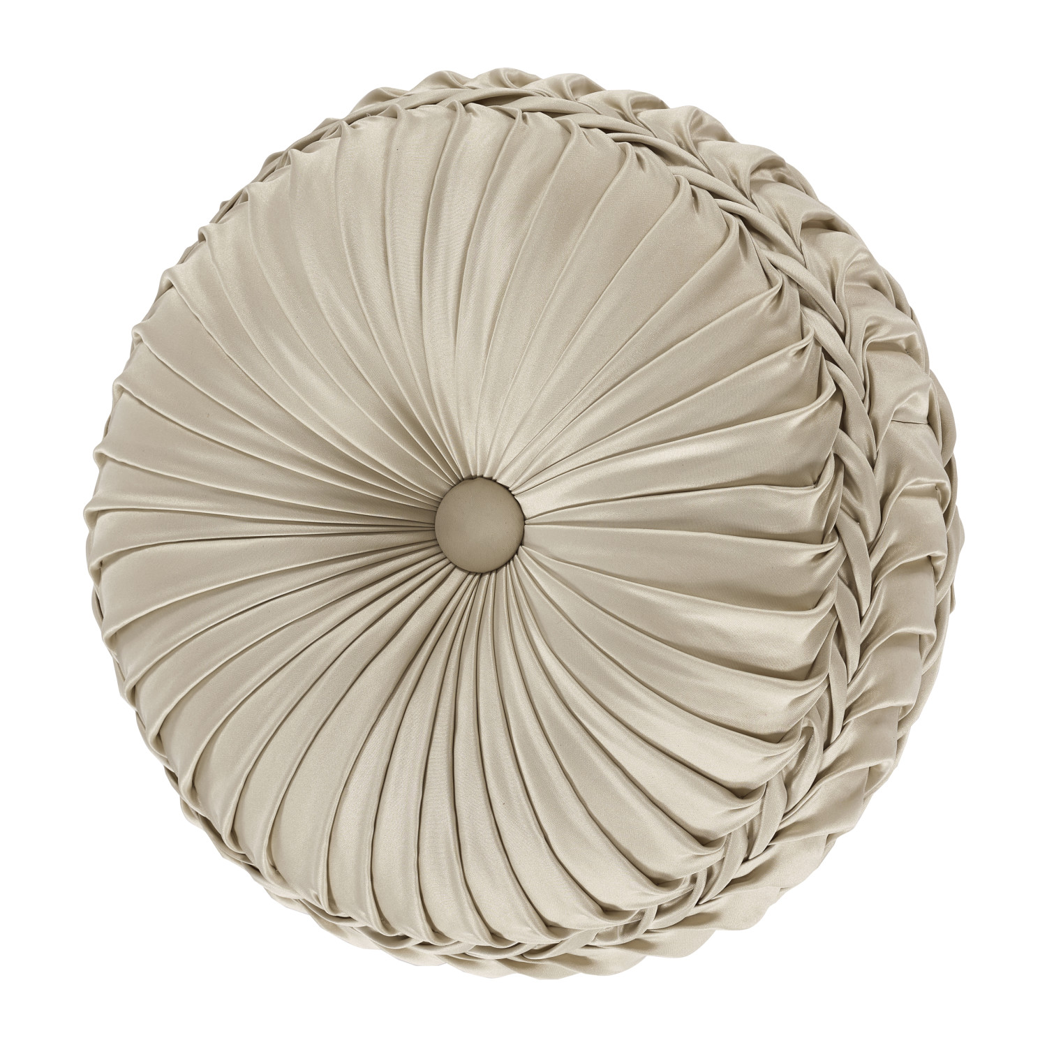Ivory Tufted Round Decorative Throw Pillow