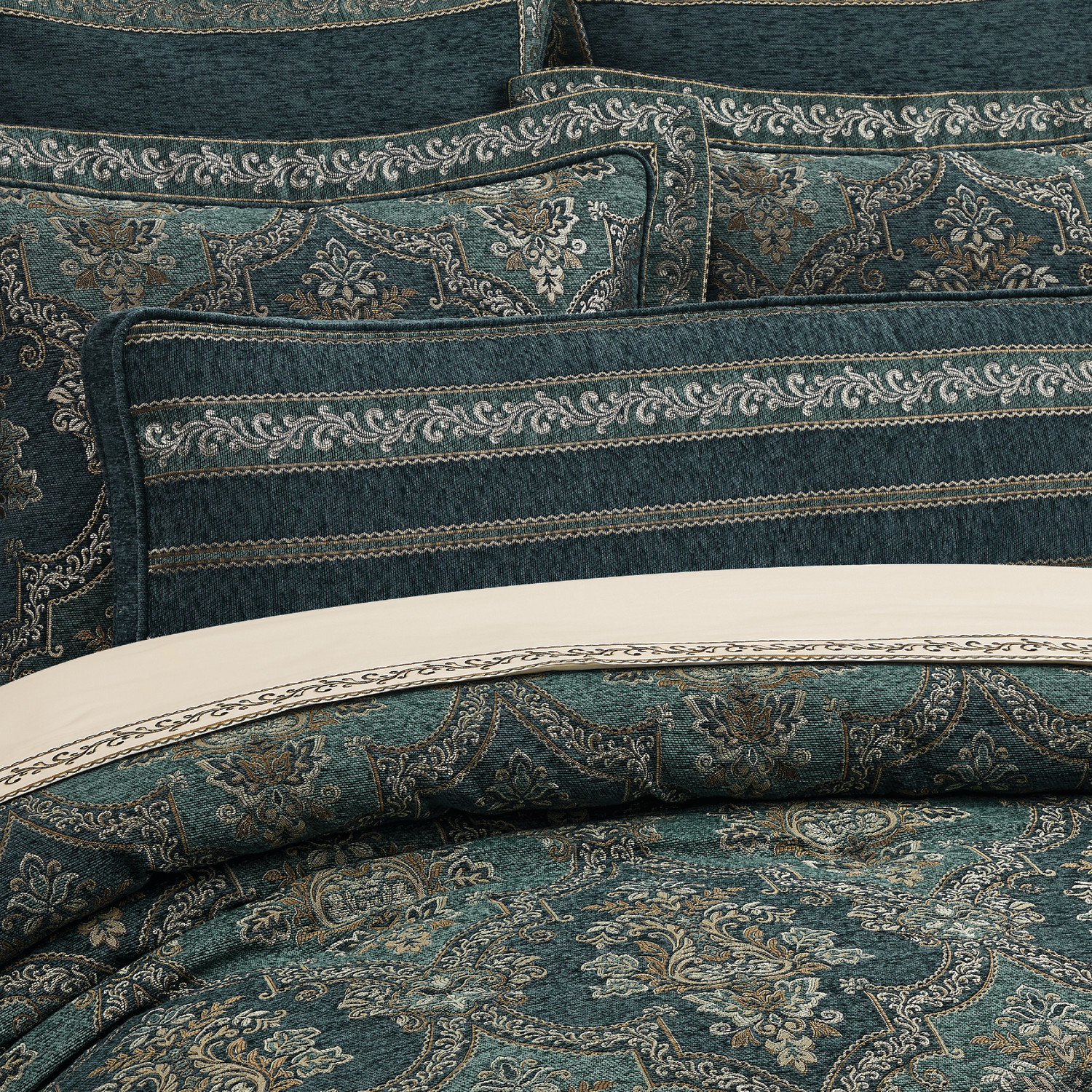 Teal Bolster Decorative Throw Pillow