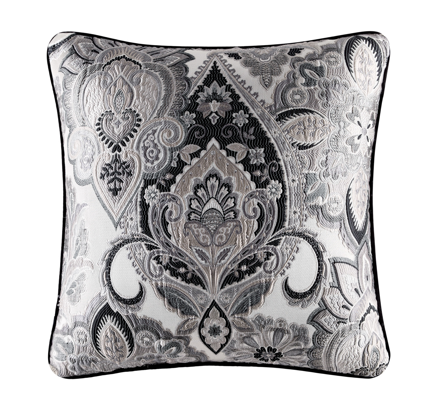 Silver 20inch Square Decorative Throw Pillow
