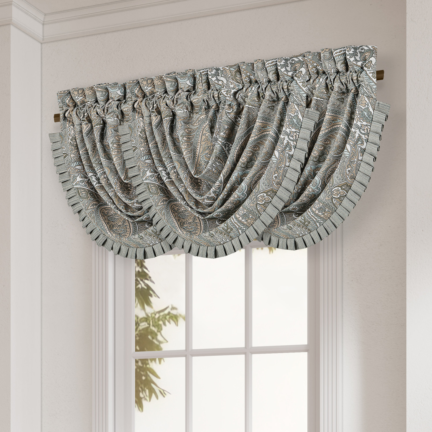 Aqua Window Waterfall Valance