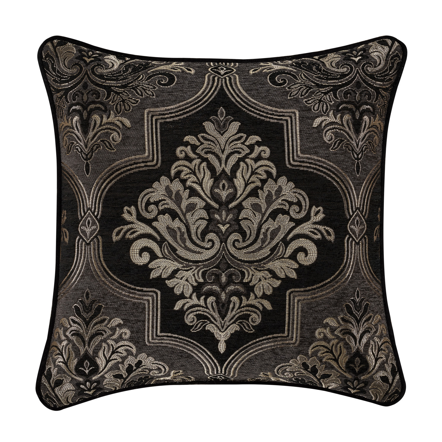 Black 20inch Square Decorative Throw Pillow