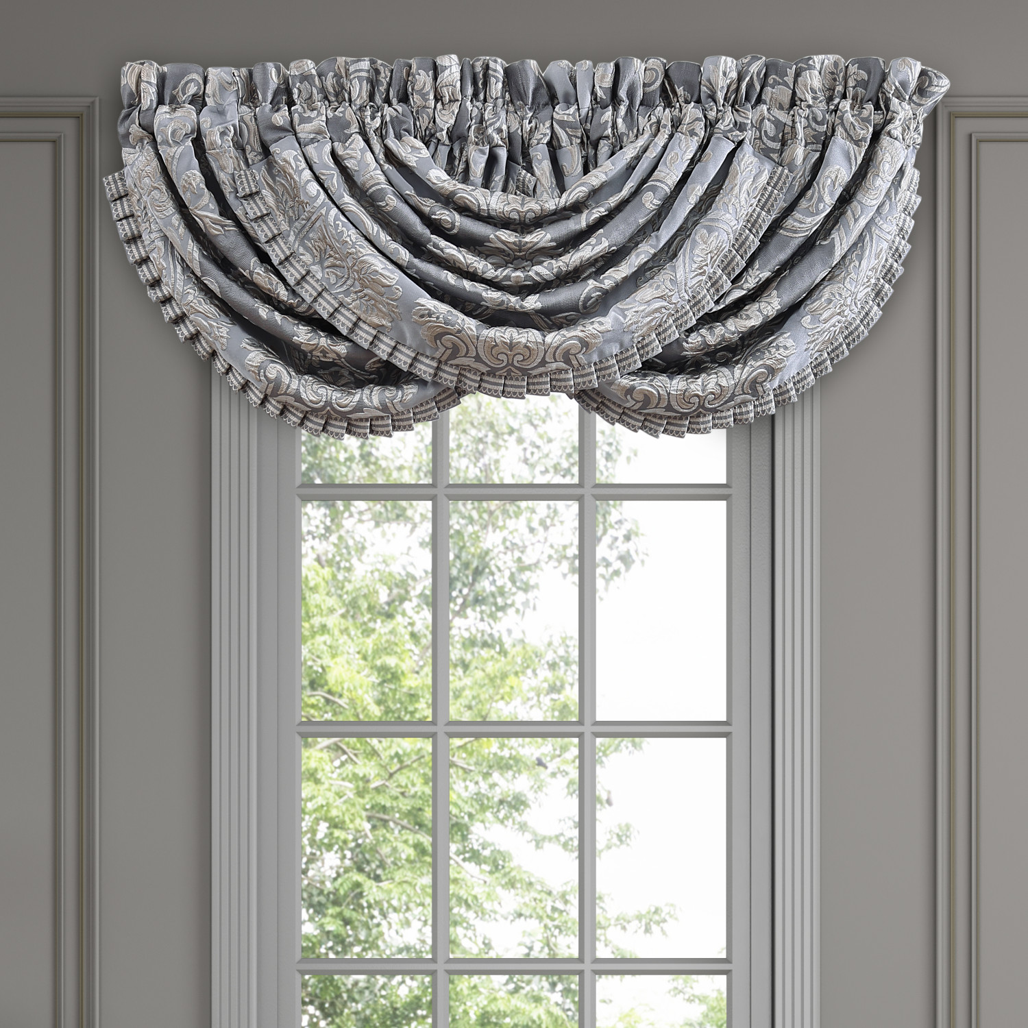 Powder Blue Window Waterfall Valance