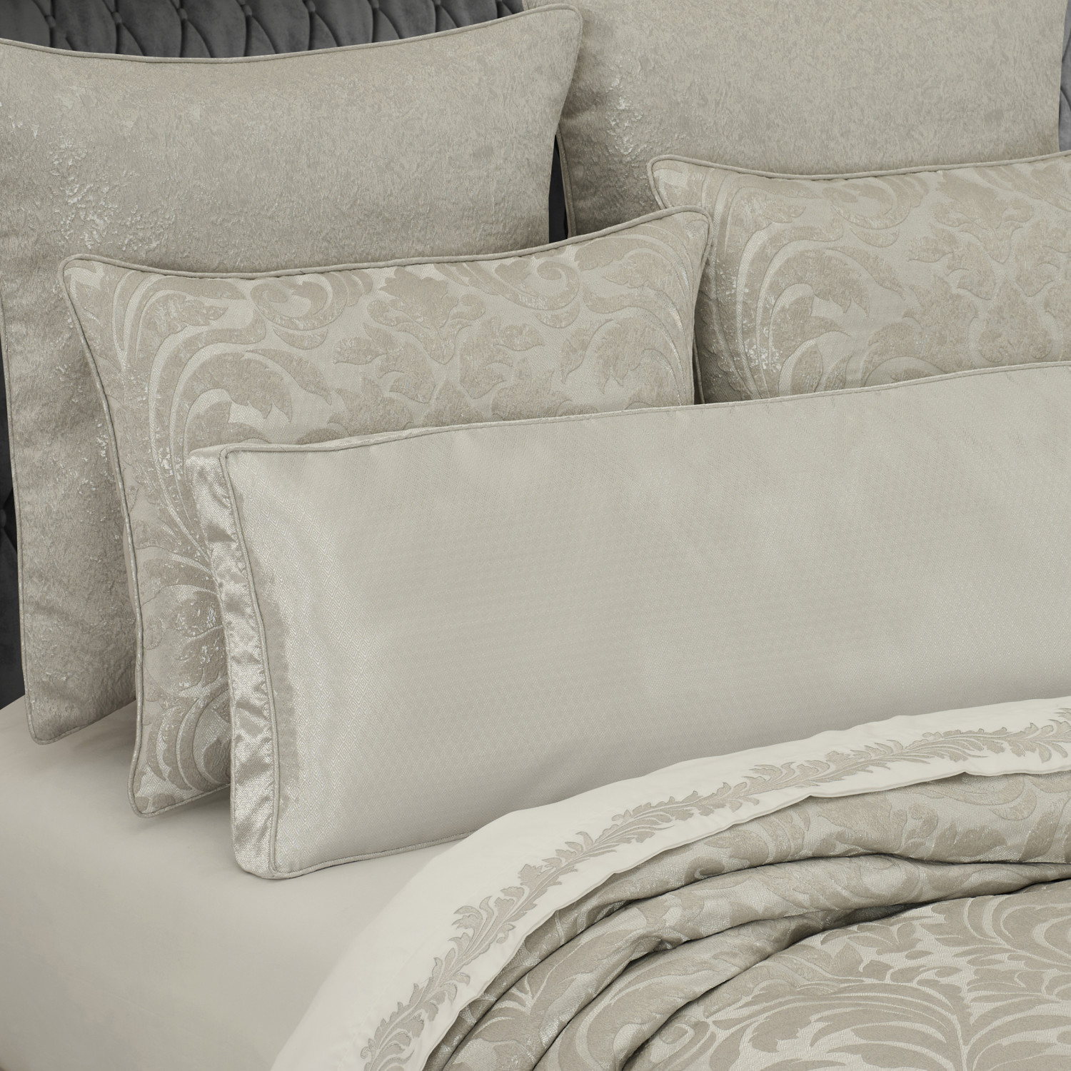 Silver Bolster Decorative Throw Pillow