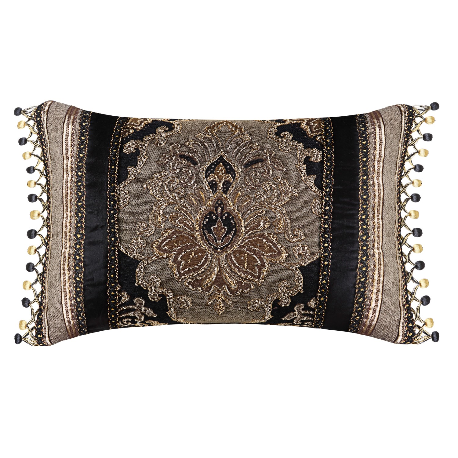 Black Boudoir Decorative Throw Pillow