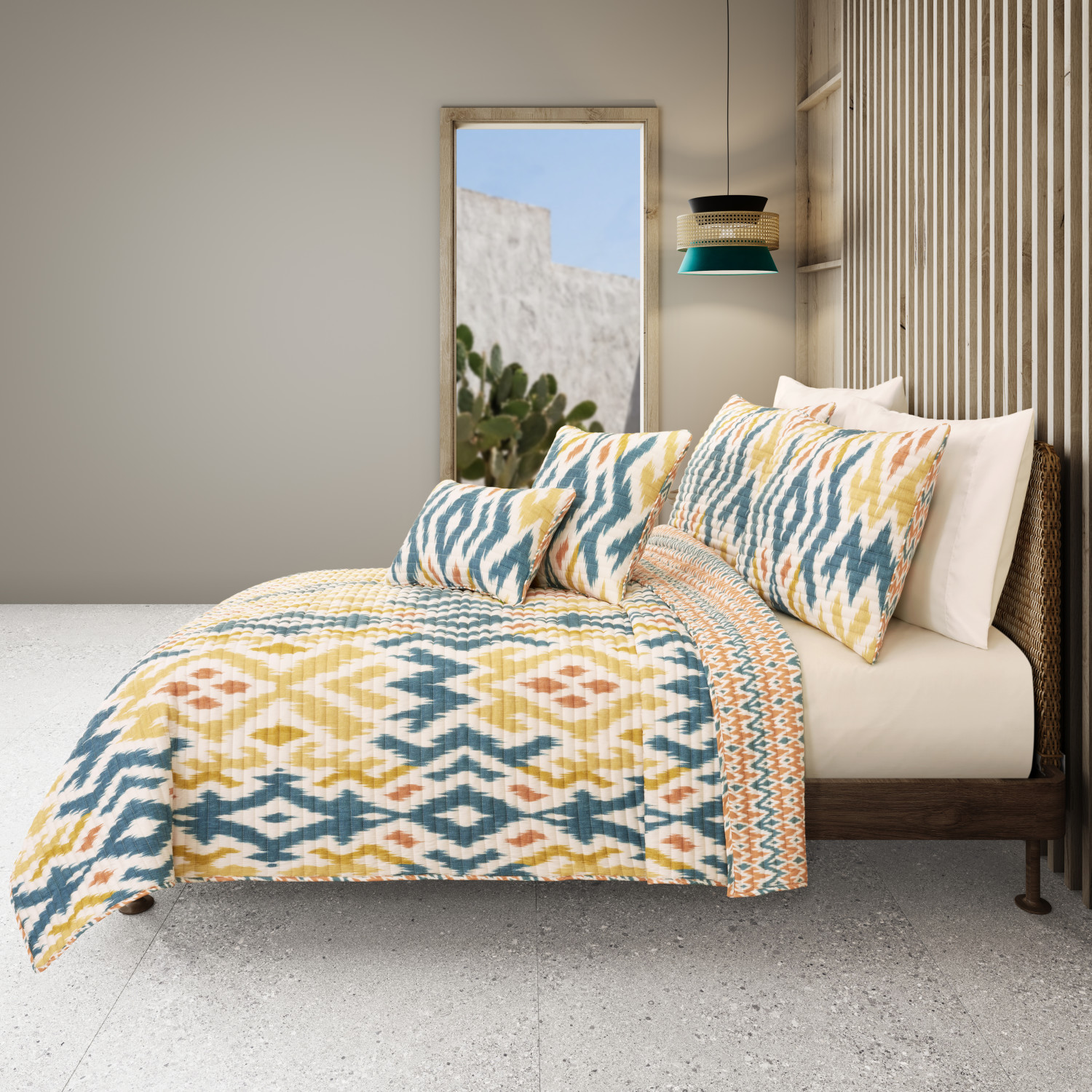 Teal 18inch Square Quilted Decorative Throw Pillow