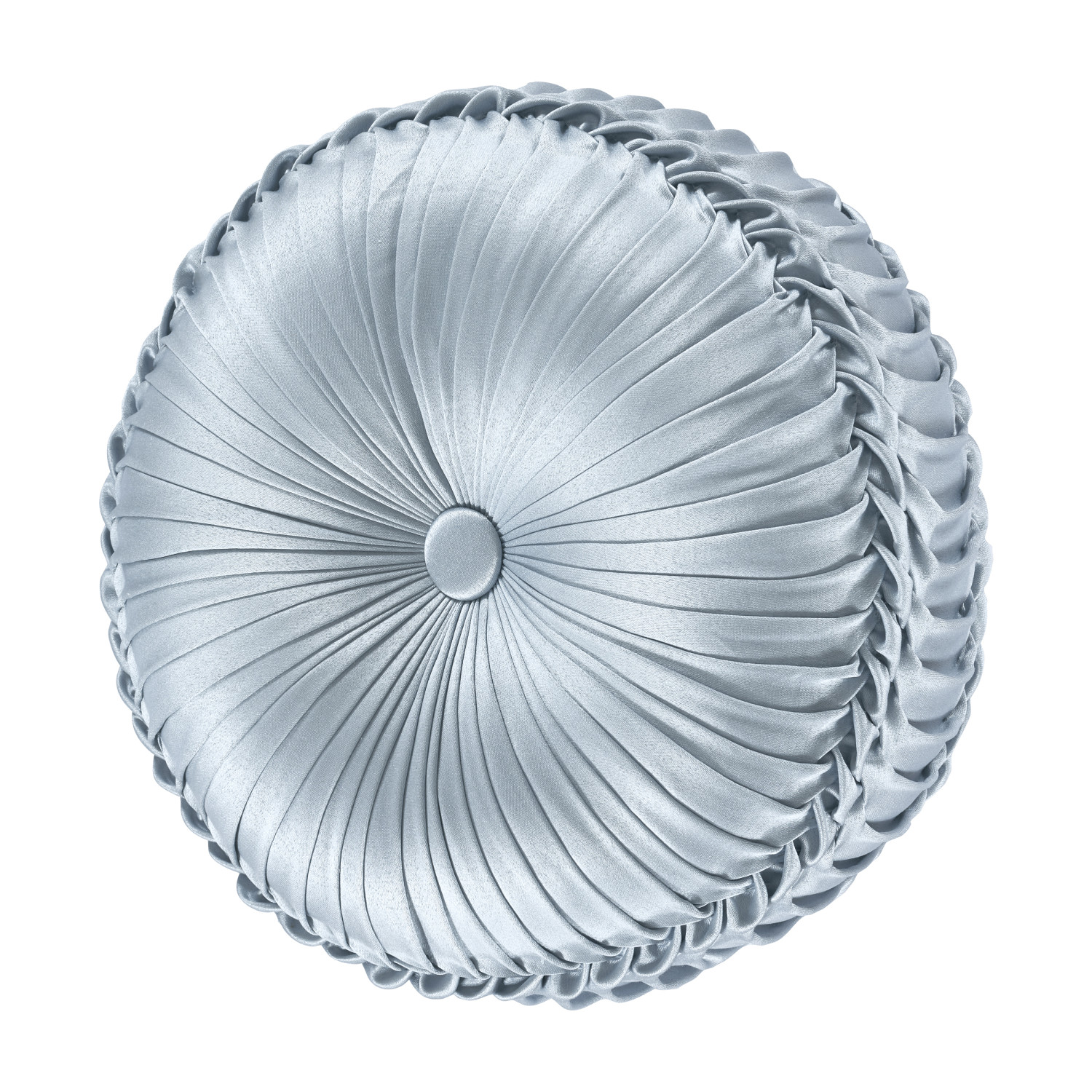 Powder Blue Tufted Round Decorative Throw Pillow