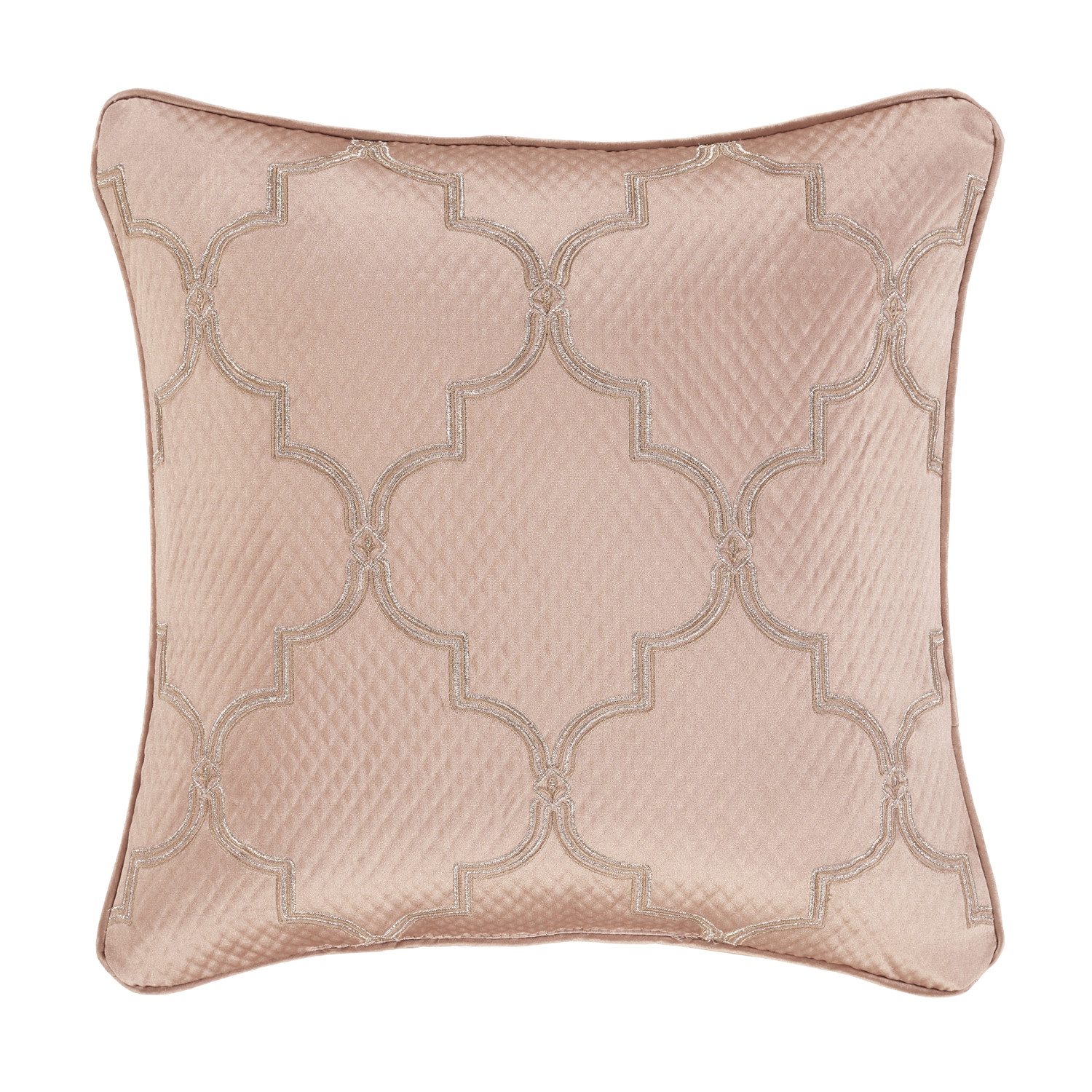 Blush 18inch Square Embellished Decorative Throw Pillow