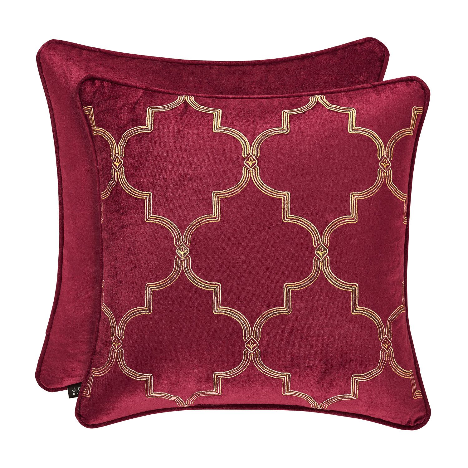 Crimson 18inch Square Embellished Decorative Throw Pillow
