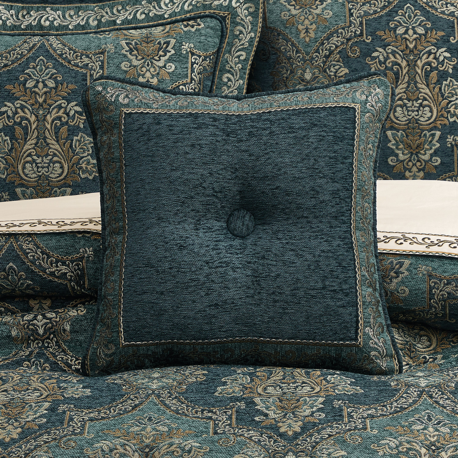 Teal 18inch Square Decorative Throw Pillow