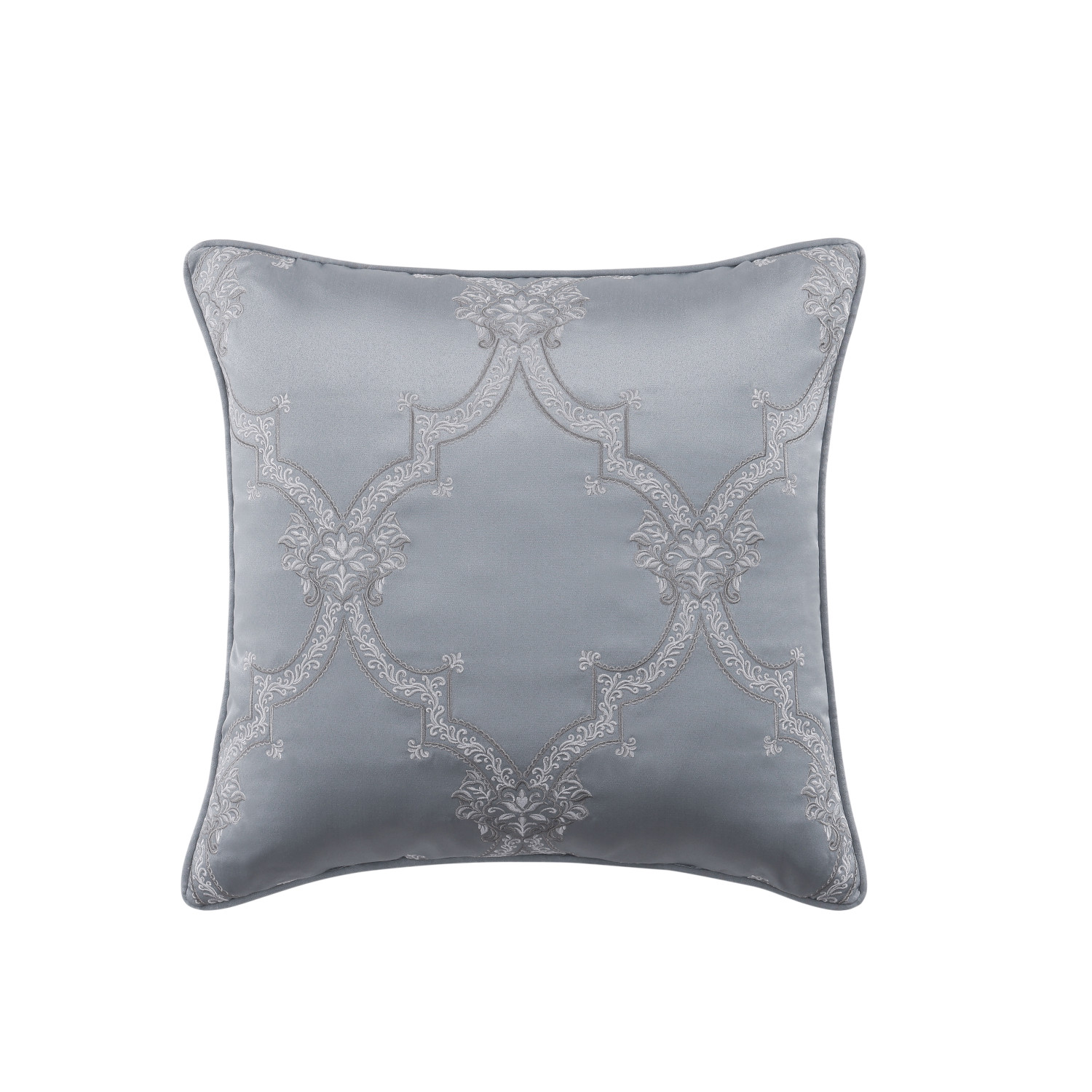 Powder Blue 20inch Square Embellished Decorative Throw Pillow