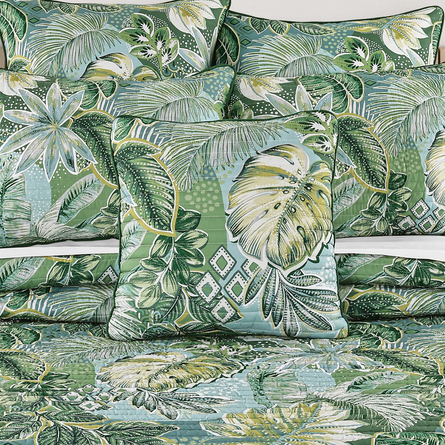 Teal 18inch Square Quilted Decorative Throw Pillow
