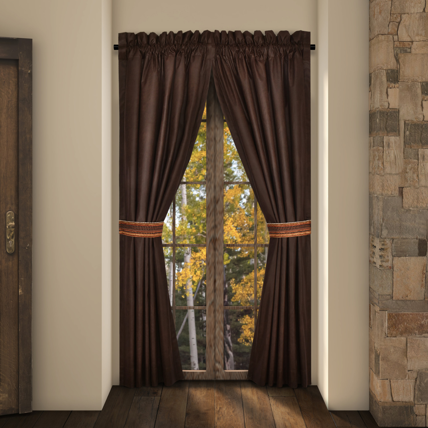 Brown 84inch Window Panel Pair