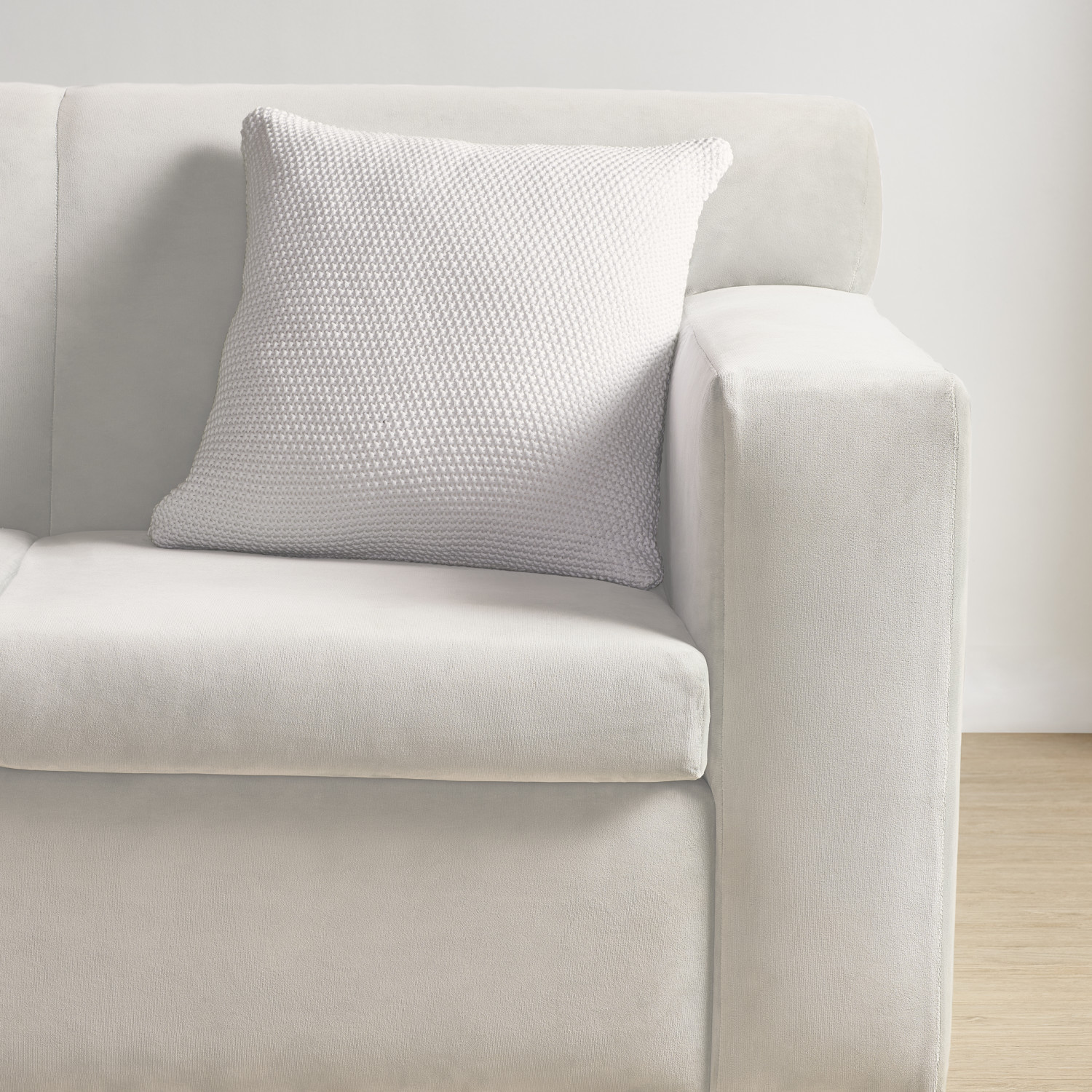 Crisp White 20inch Square Decorative Throw Pillow Cover