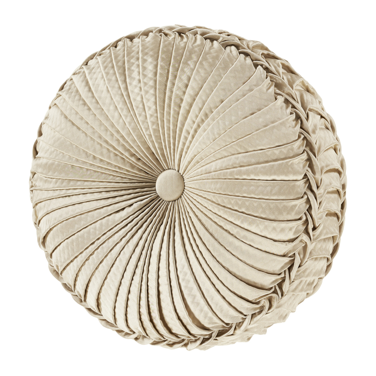 Champagne Tufted Round Decorative Throw Pillow