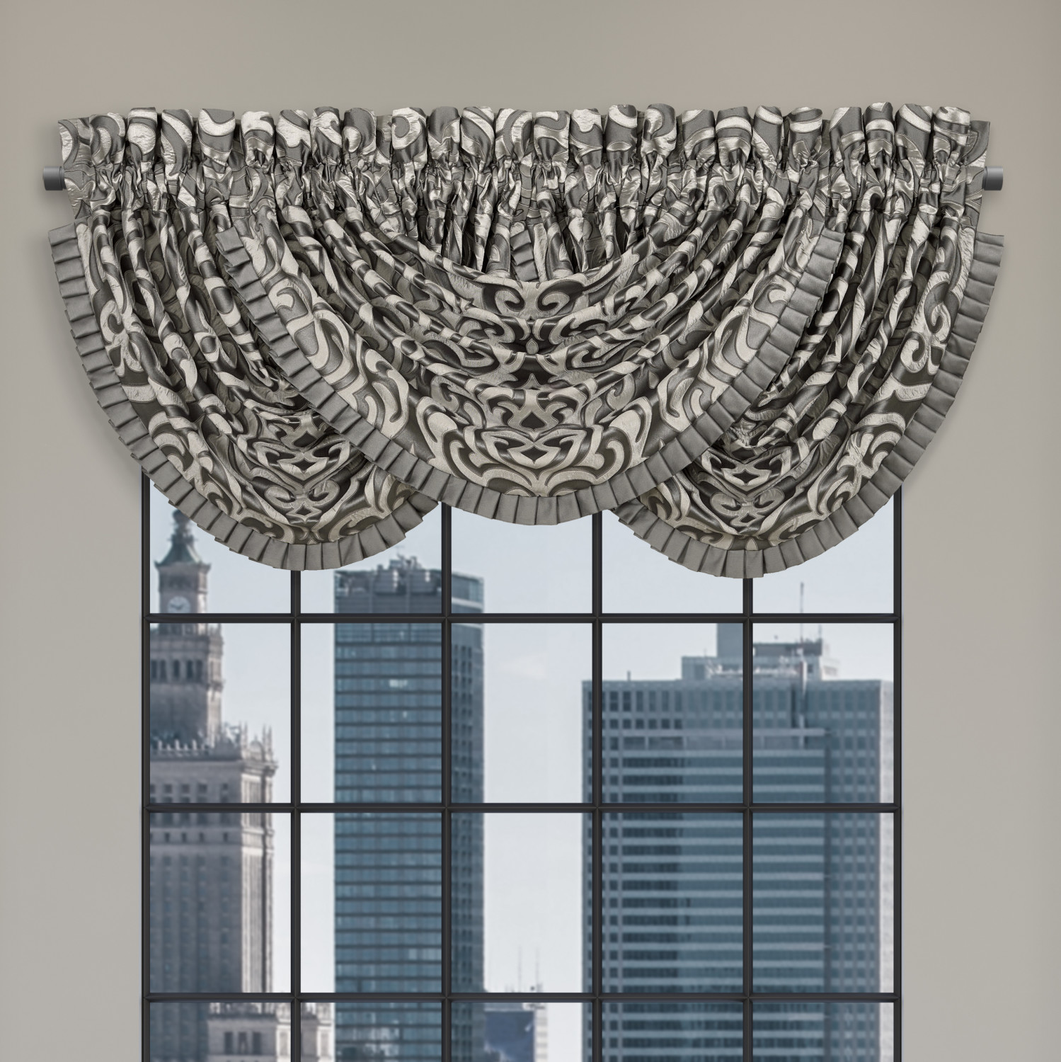 Silver Window Waterfall Valance