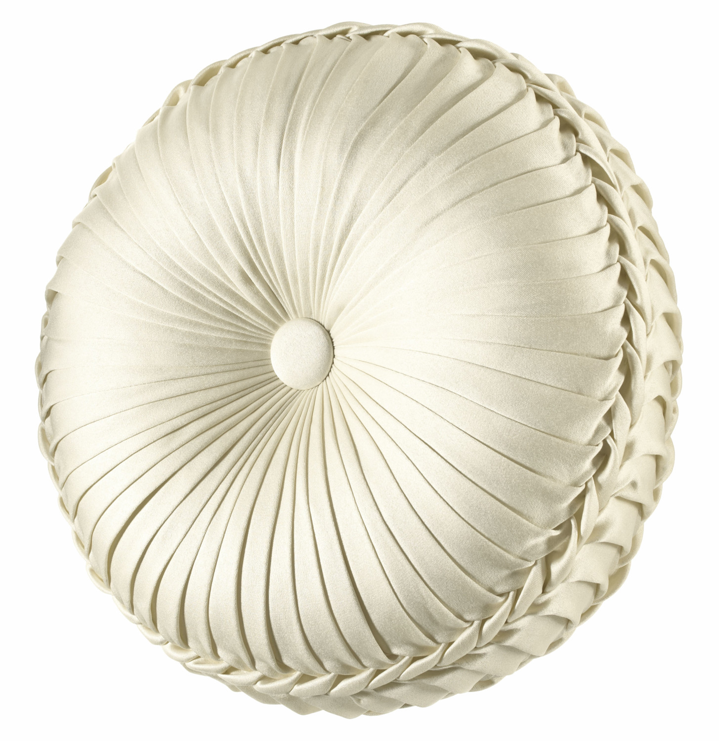 Ivory Tufted Round Decorative Throw Pillow
