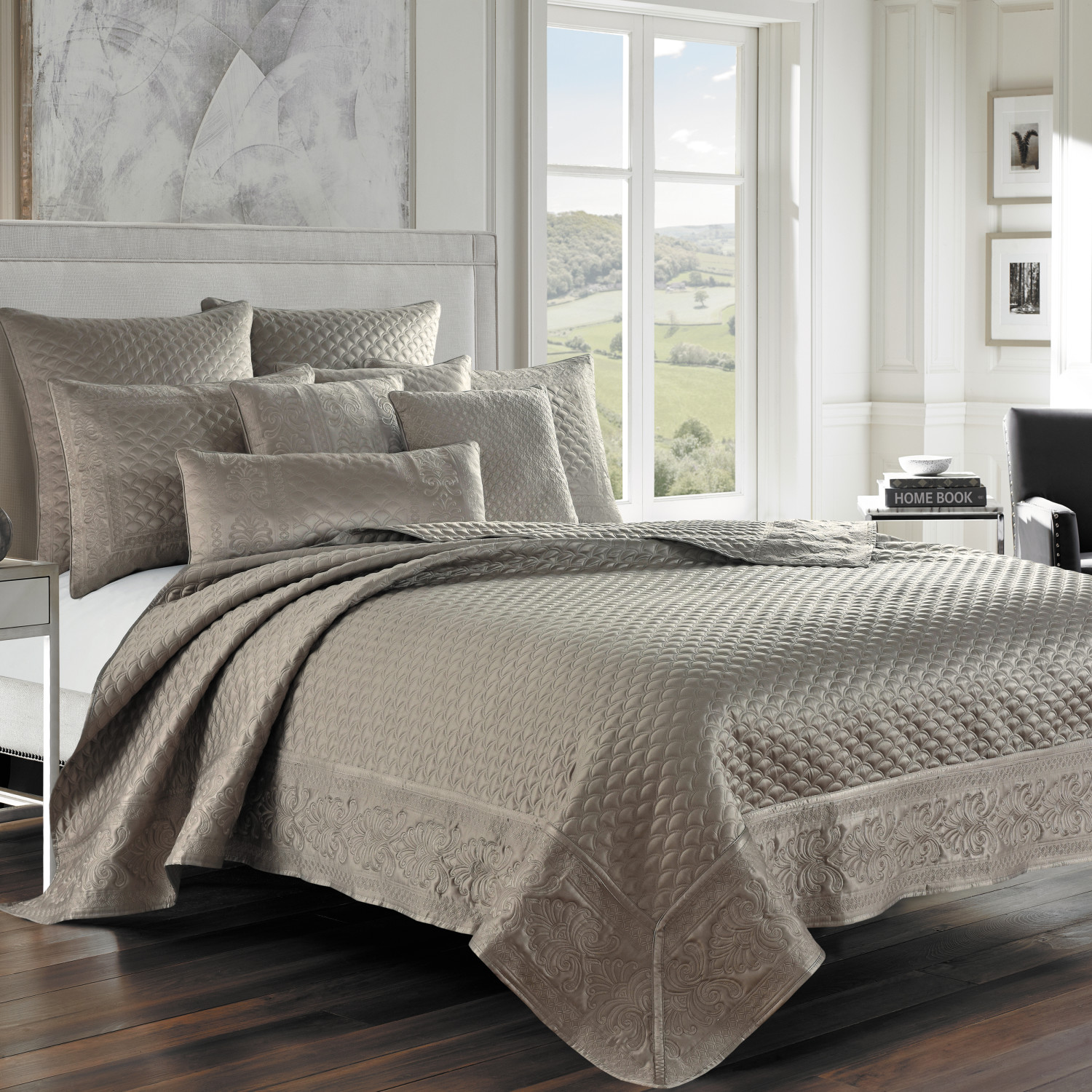 Taupe 18inch Square Decorative Throw Pillow