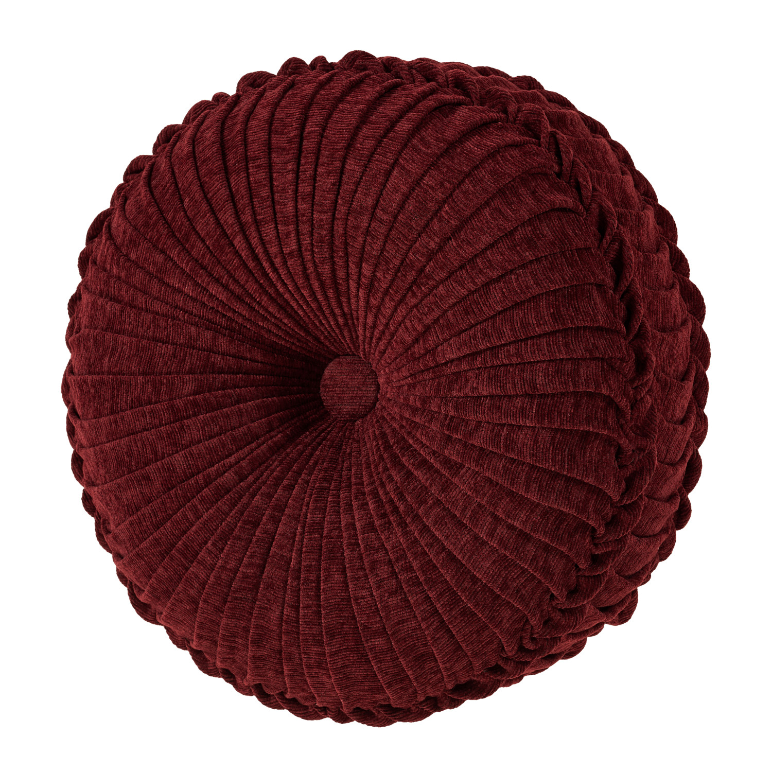 Crimson Tufted Round Decorative Throw Pillow