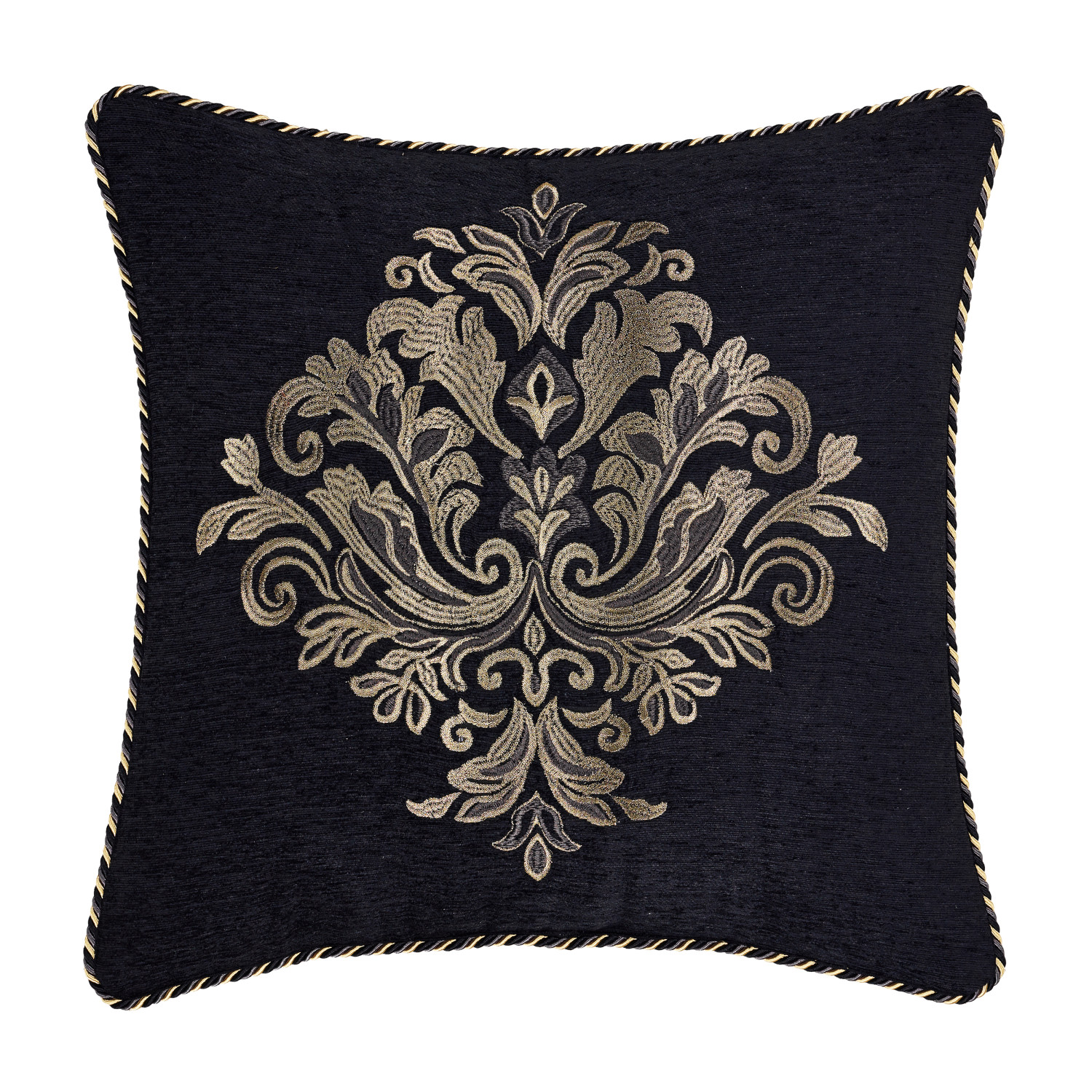 Black 20inch Square Decorative Throw Pillow