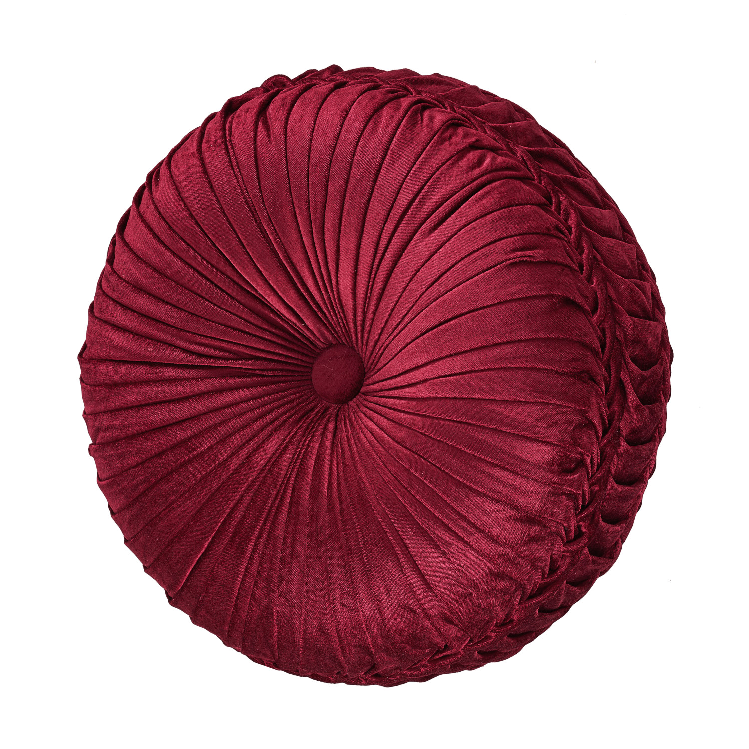 Crimson Tufted Round Decorative Throw Pillow