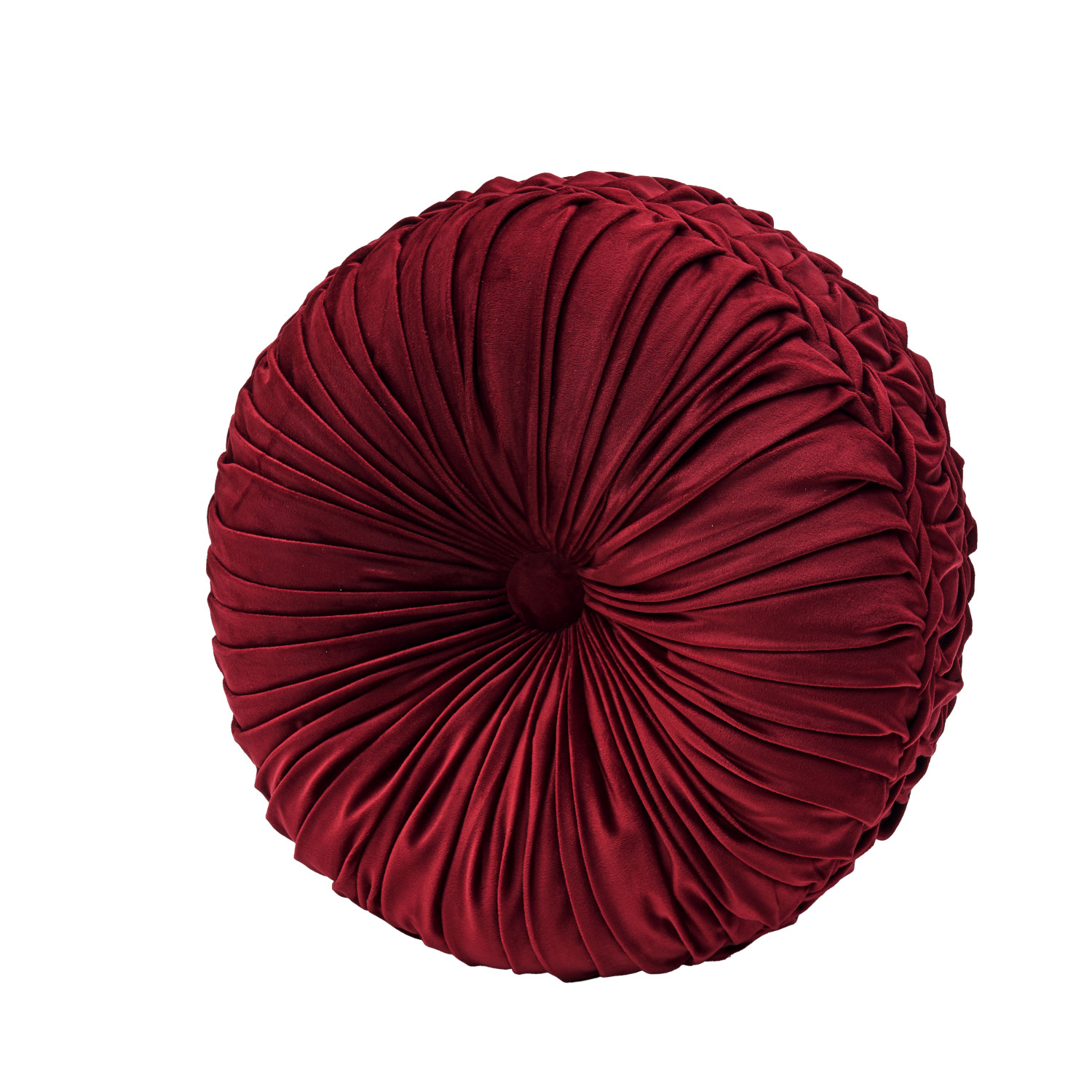Crimson Tufted Round Decorative Throw Pillow