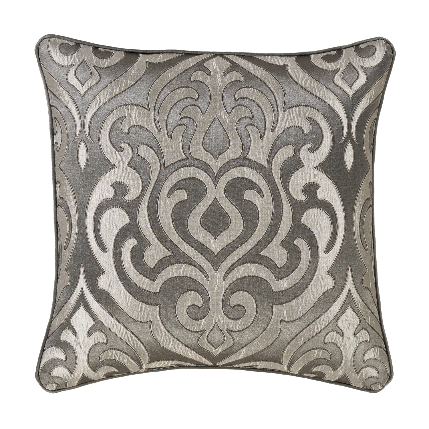 Silver 20inch Square Decorative Throw Pillow