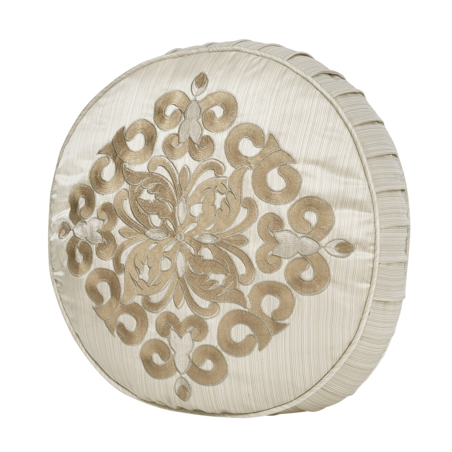 Gold Round Decorative Throw Pillow
