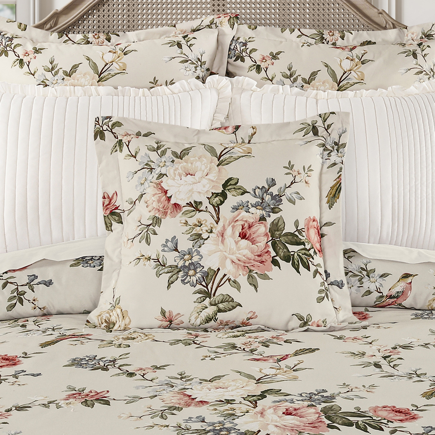 Ivory 18inch Square Decorative Throw Pillow