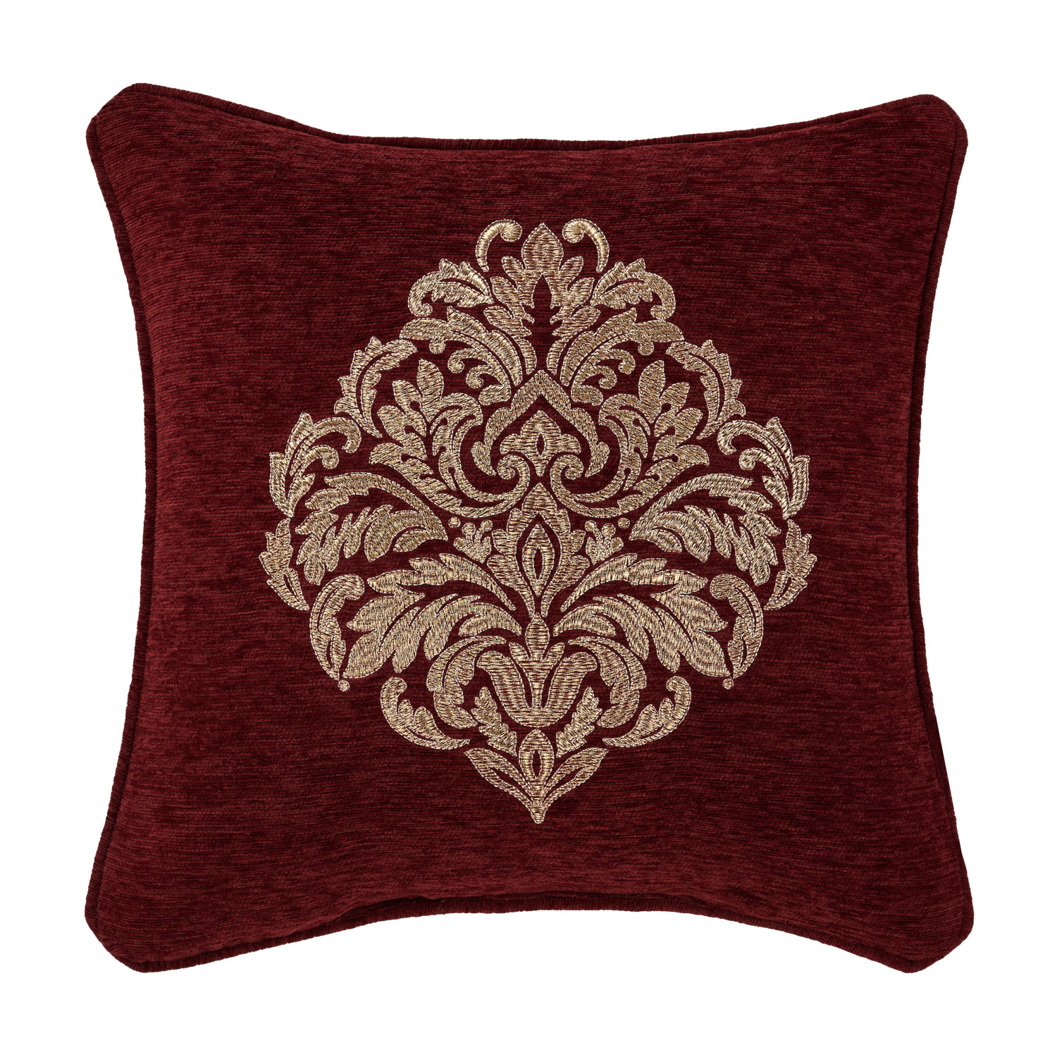 Crimson 18inch Square Embellished Decorative Throw Pillow