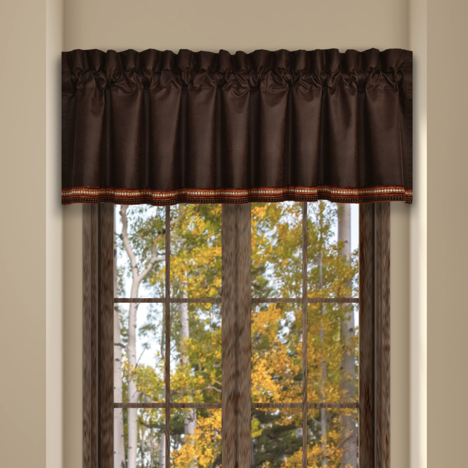 Brown Window Straight Valance
