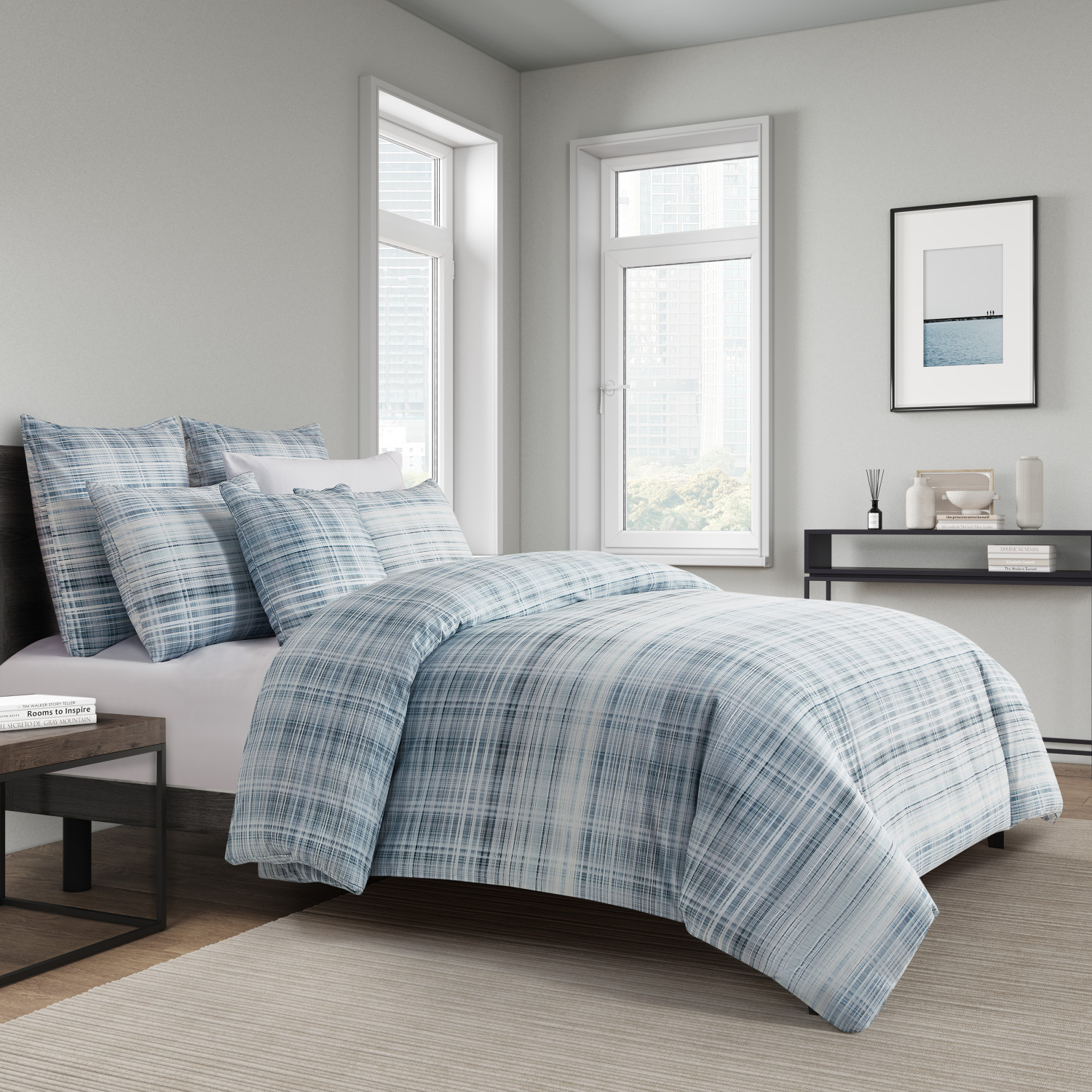 Blue King/Cal King Duvet Cover 3Pc. Set