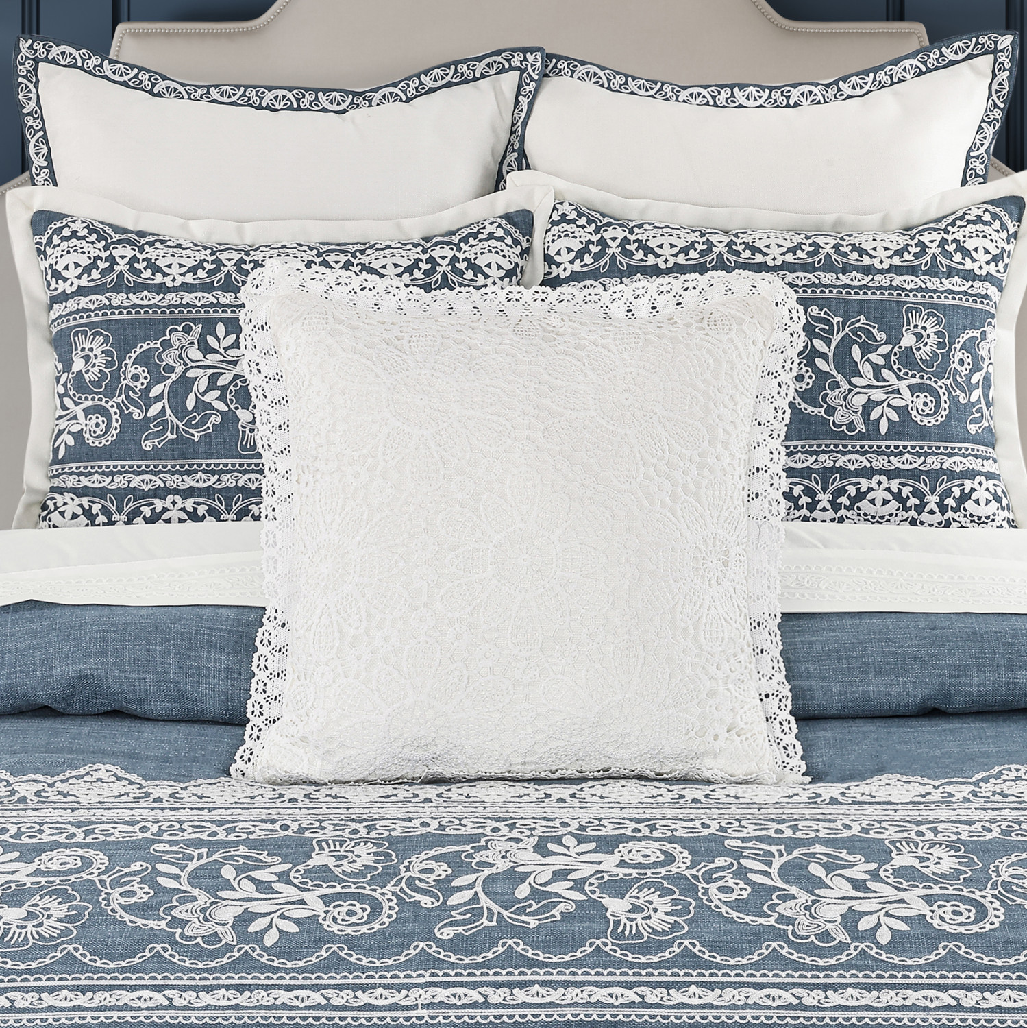 White 18inch Square Decorative Throw Pillow