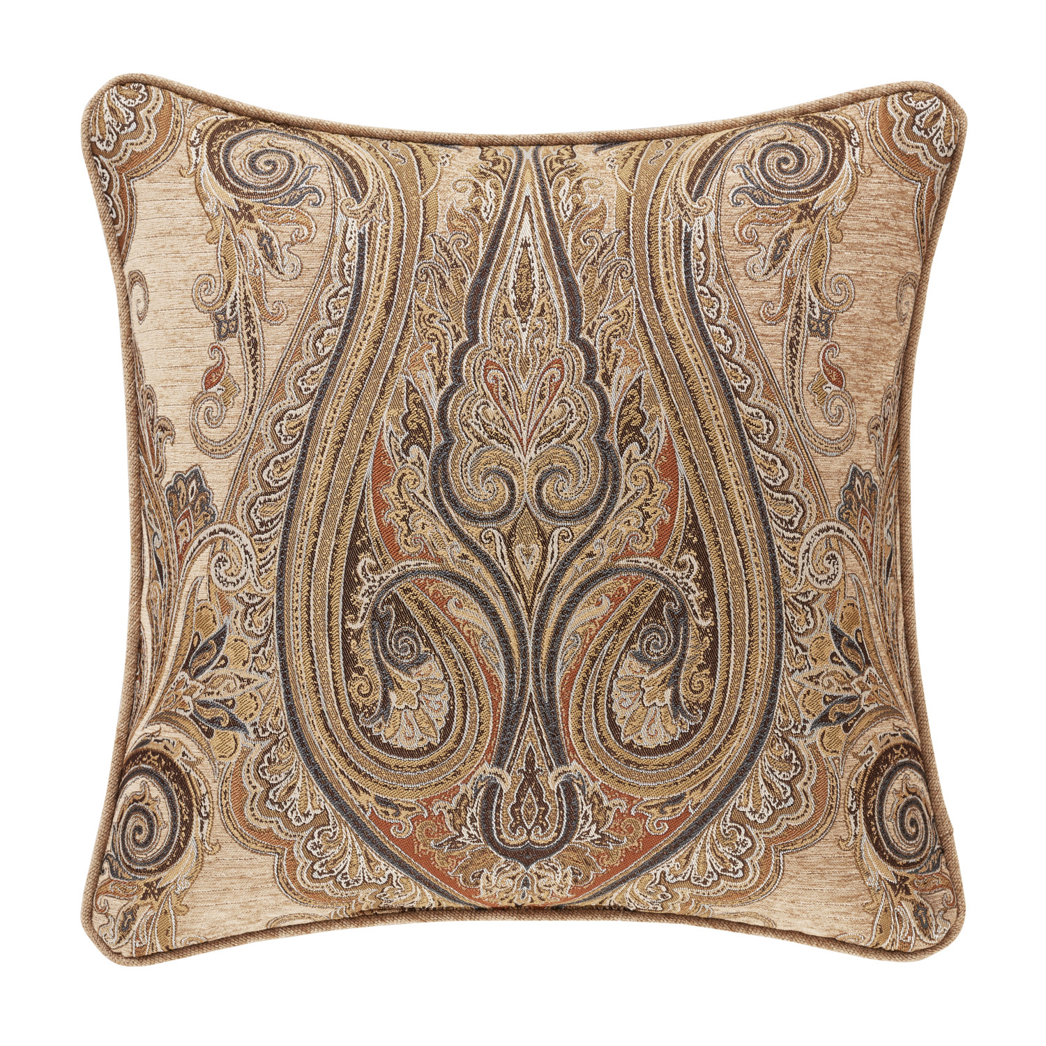 Beige 20inch Square Decorative Throw Pillow