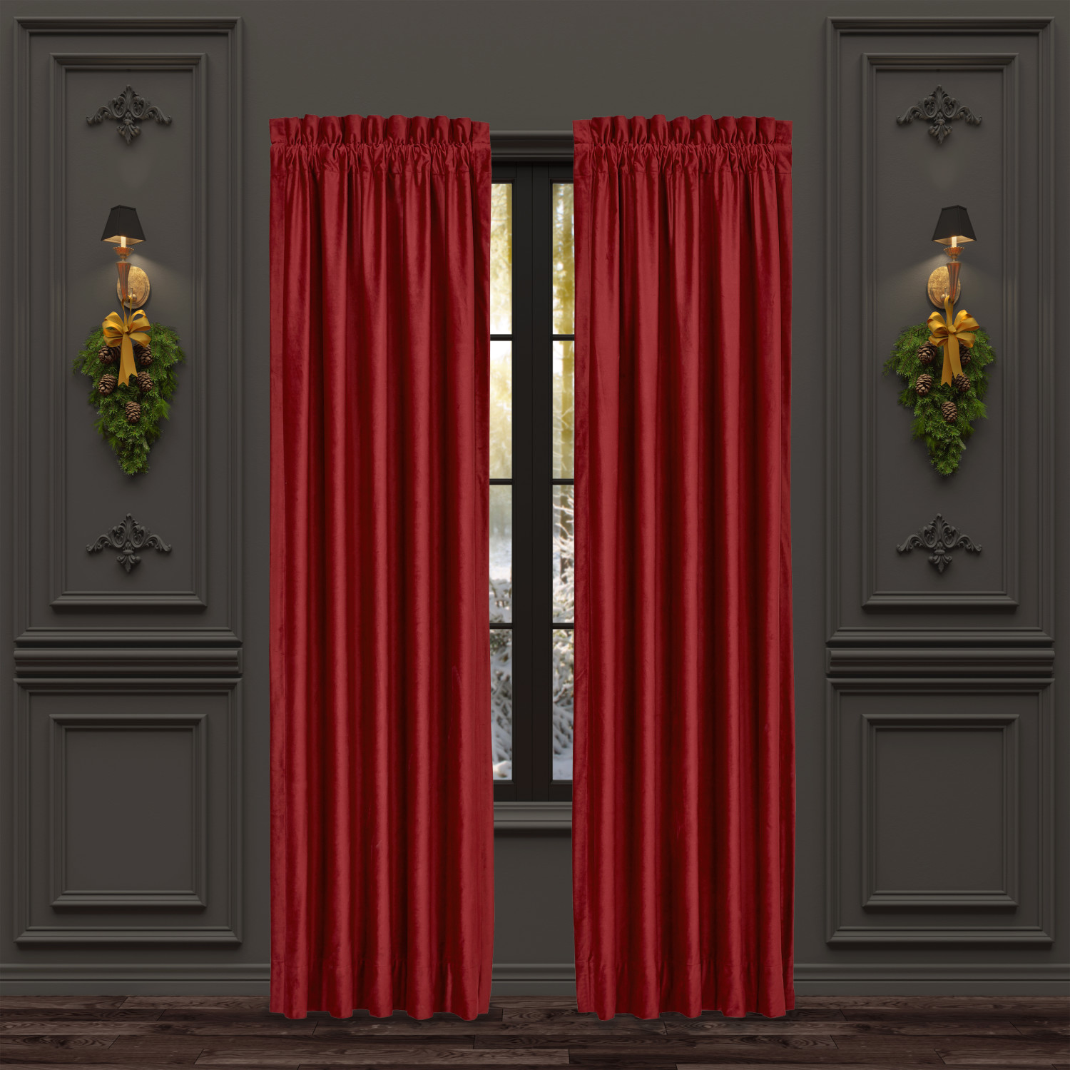 Crimson 84inch Window Panel Pair