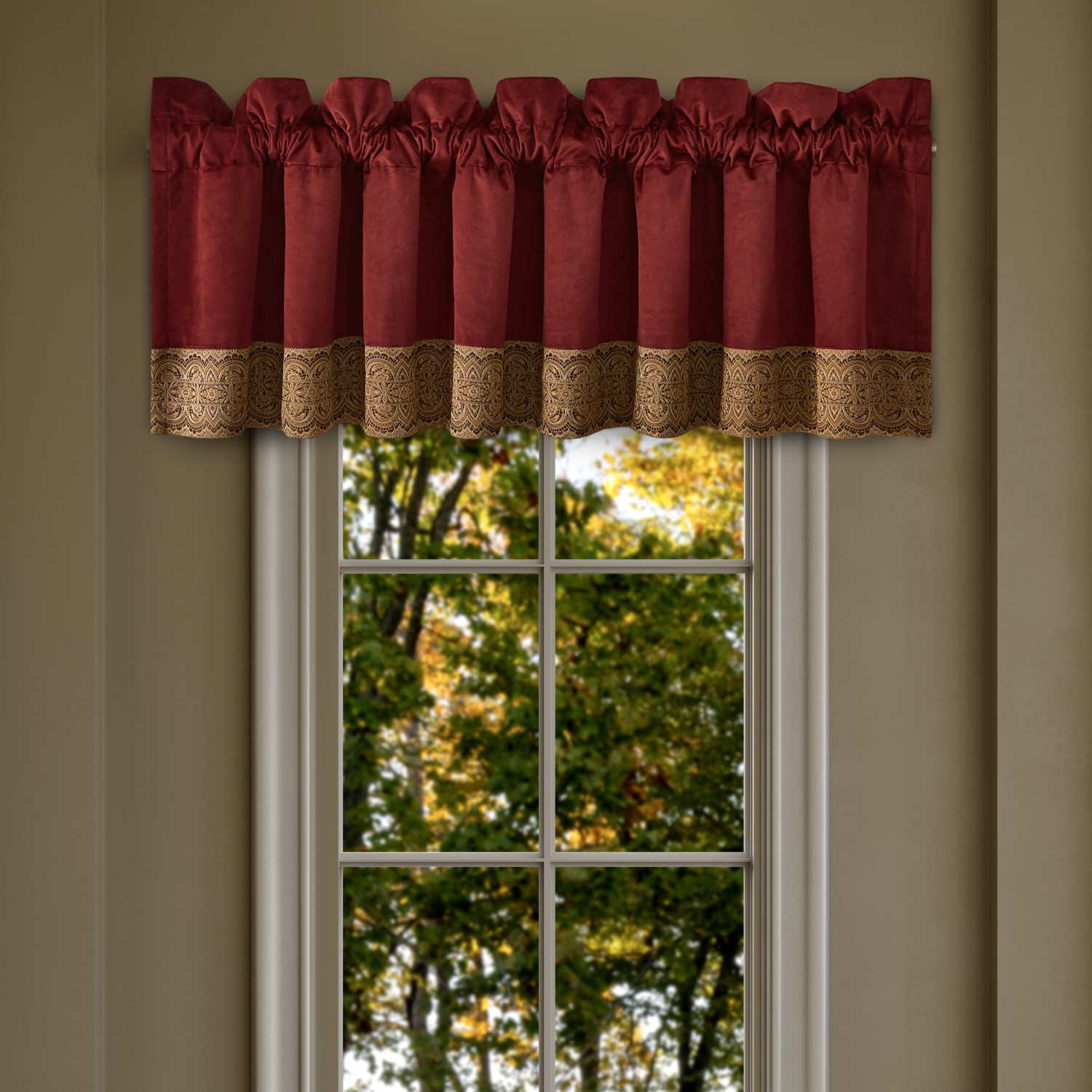 Crimson Window Straight Valance