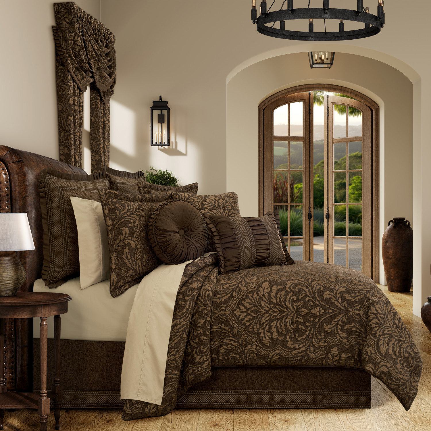 Mocha Tufted Round Decorative Throw Pillow