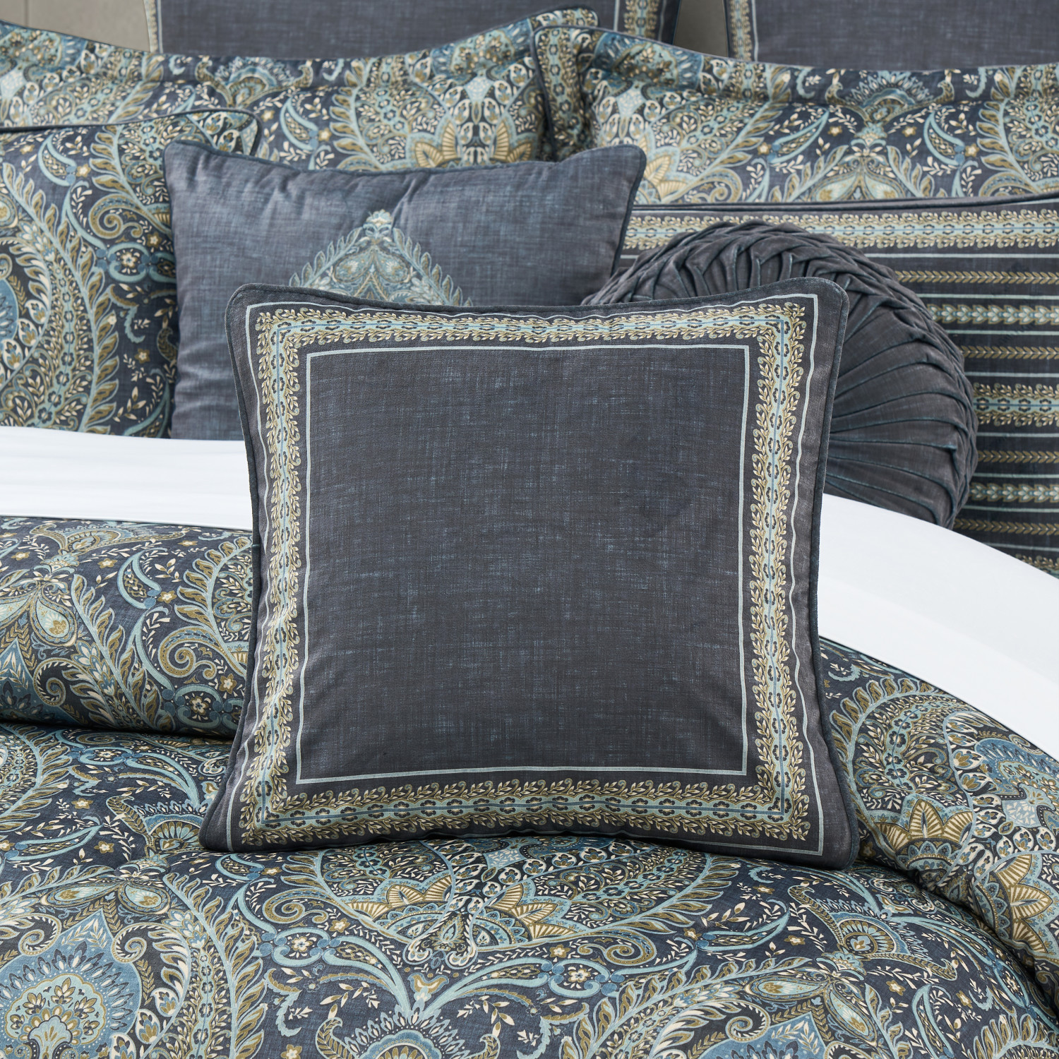 Blue 18inch Square Decorative Throw Pillow