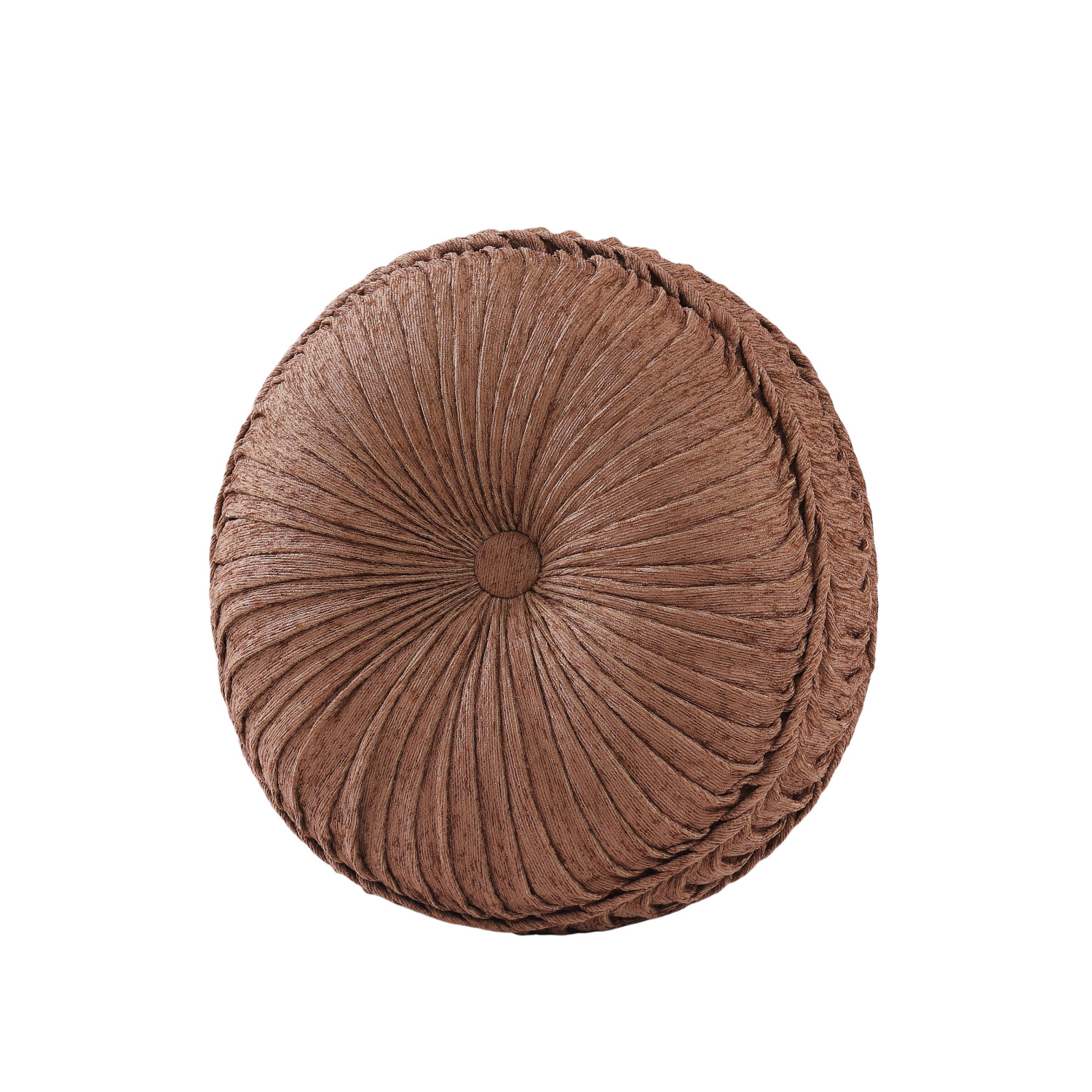 Terracotta Tufted Round Decorative Throw Pillow